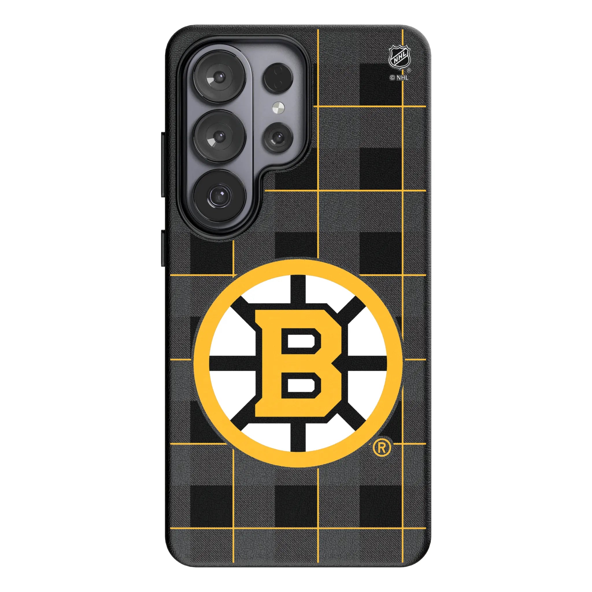 Boston Bruins Plaid Galaxy MagSafe Compatible Phone Case for Samsung Galaxy#Device_Galaxy S26 Ultra