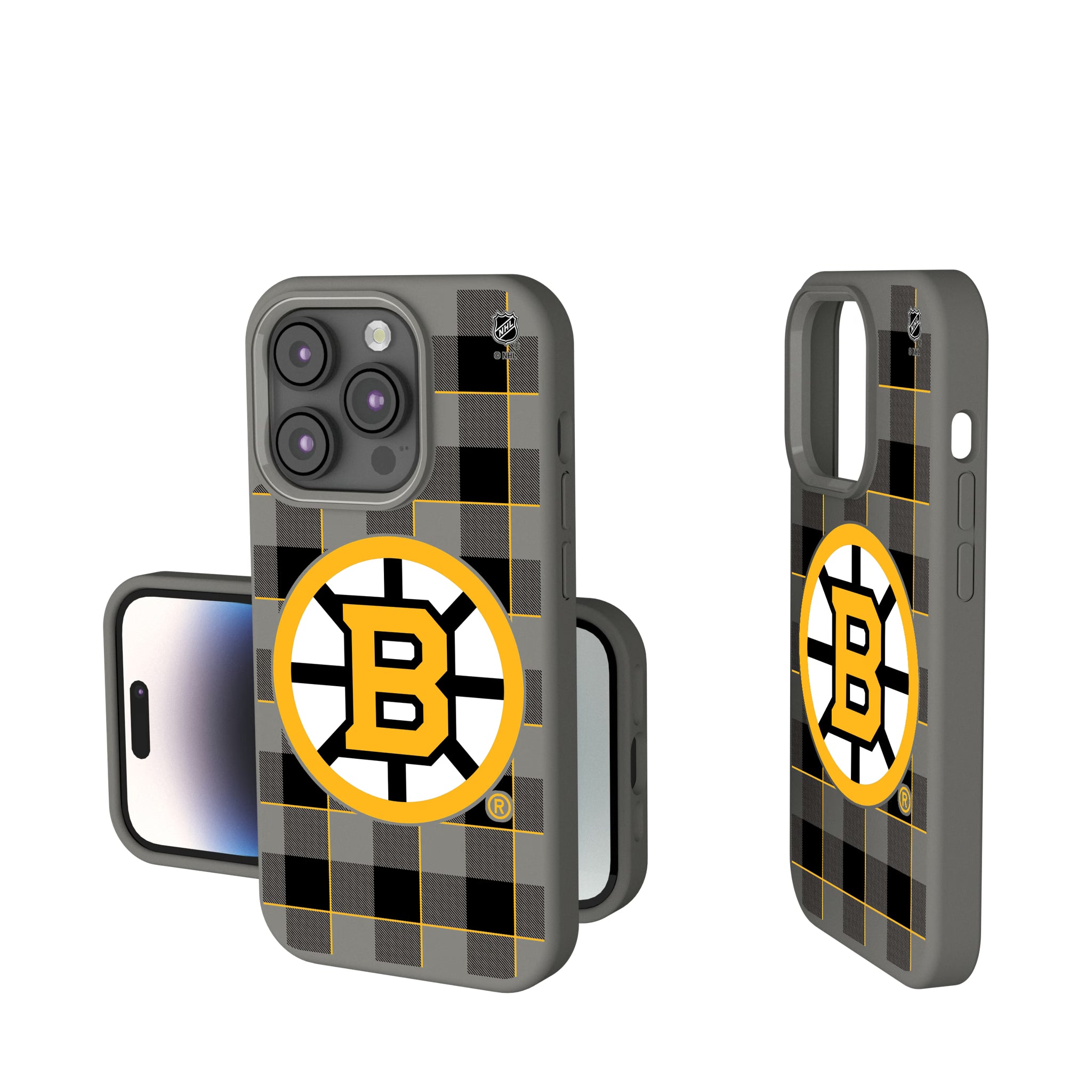 Boston Bruins Plaid iPhone Soft Touch Phone Case for Apple iPhone