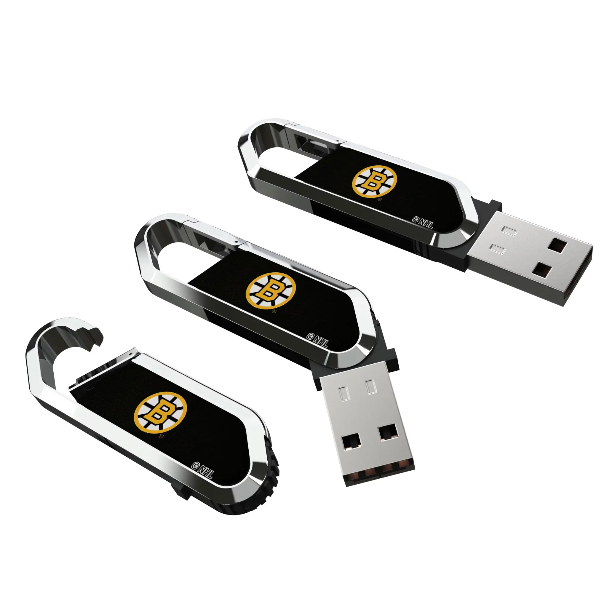 Boston Bruins Solid USB 64GB Clip Style Flash Drive