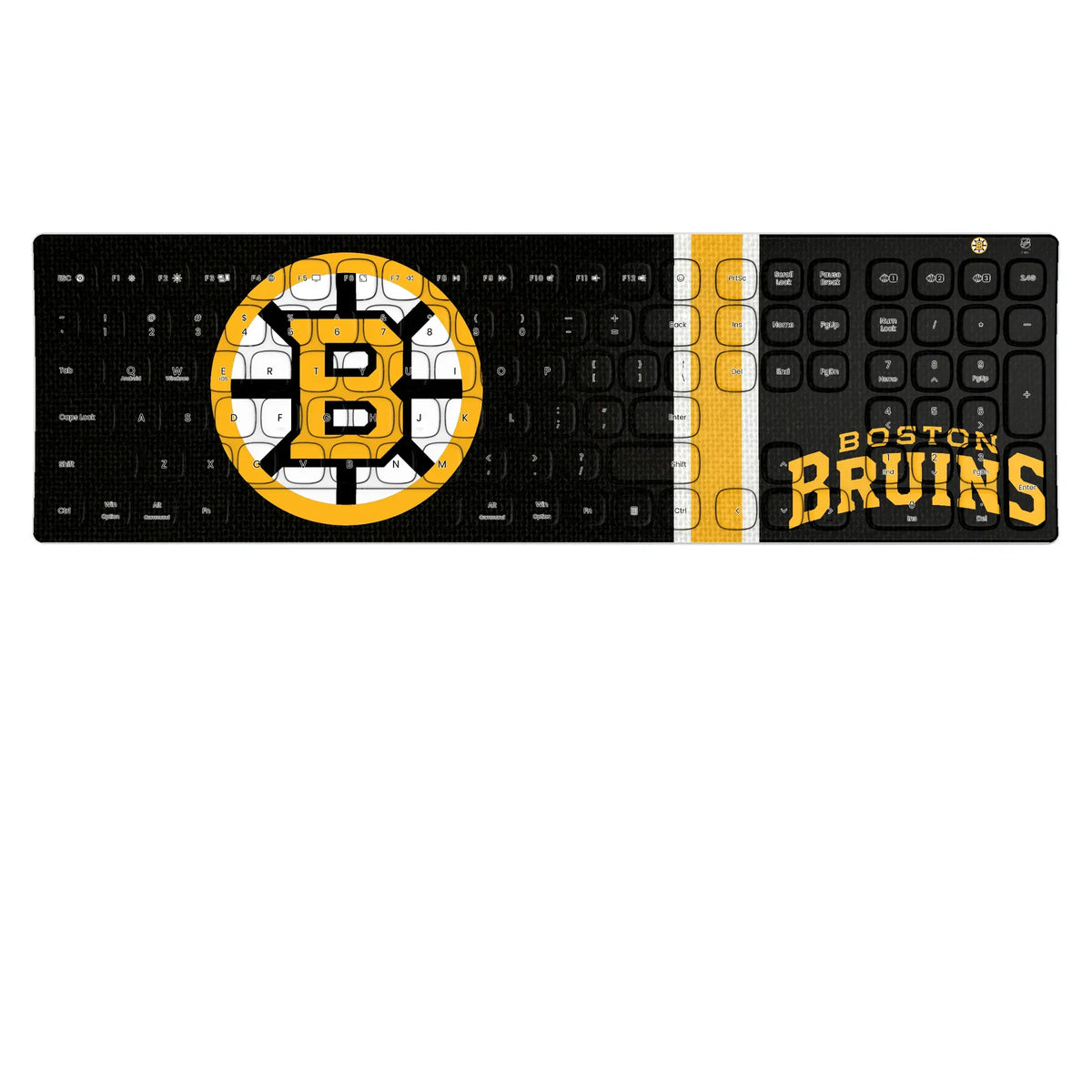 Boston Bruins Stripe KKB605 Curved Wireless Keyboard