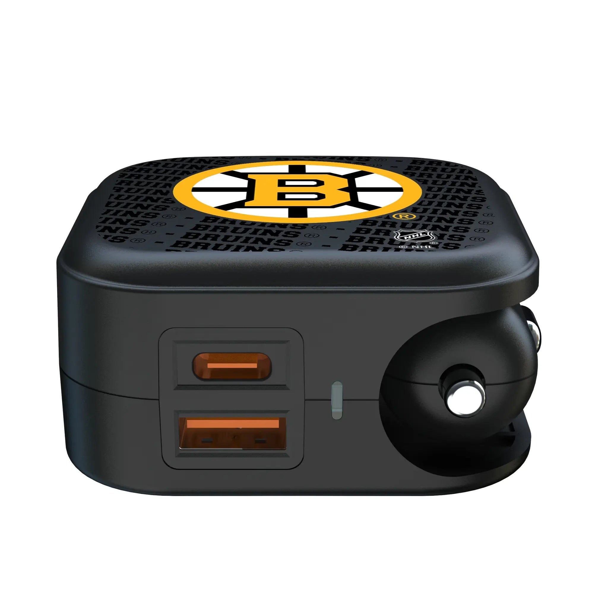 Boston Bruins Text Backdrop 2 in 1 USB A/C Charger