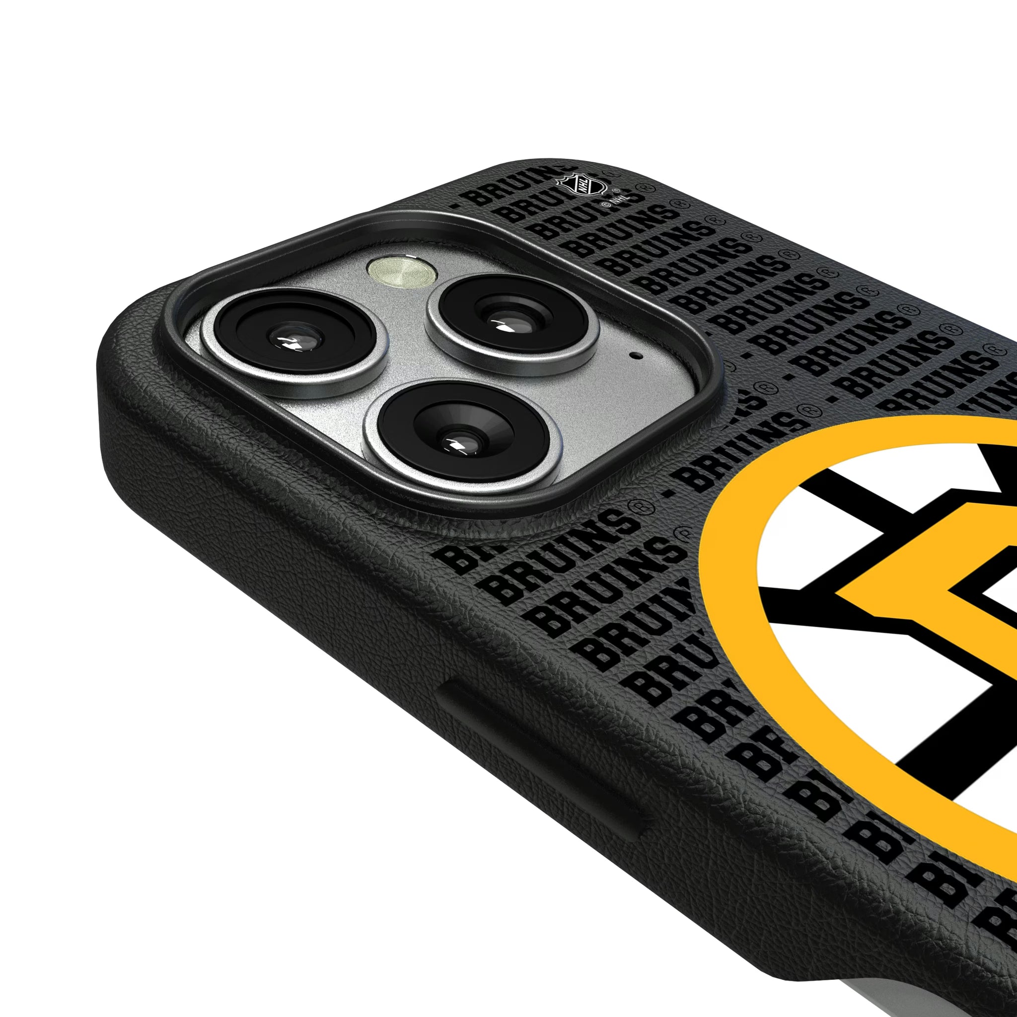 Boston Bruins Text Backdrop iPhone MagSafe Compatible Phone Case for Apple iPhone - Detail