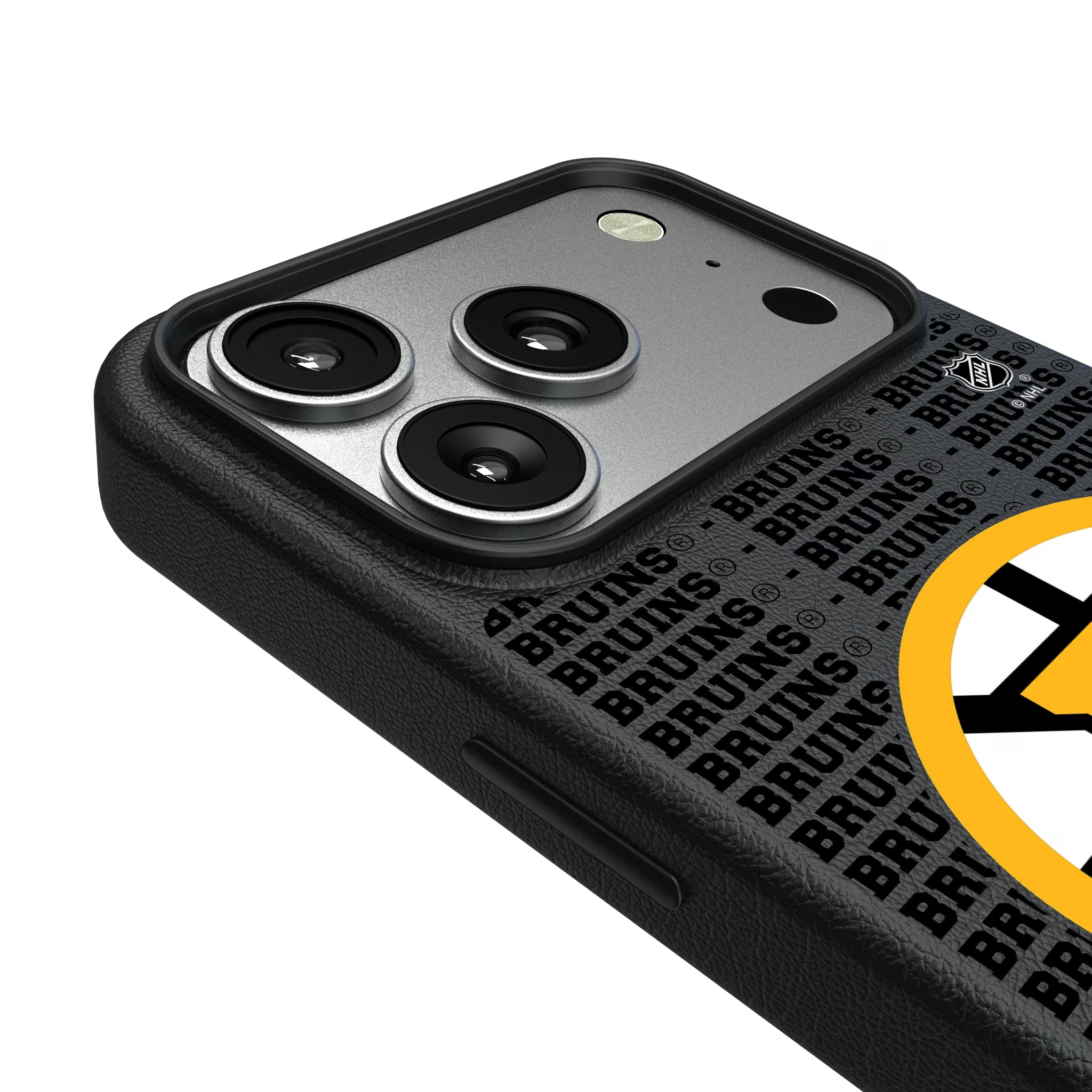 Boston Bruins Text Backdrop iPhone MagSafe Compatible Phone Case for Apple iPhone - Detail#Device_iPhone 17 Pro