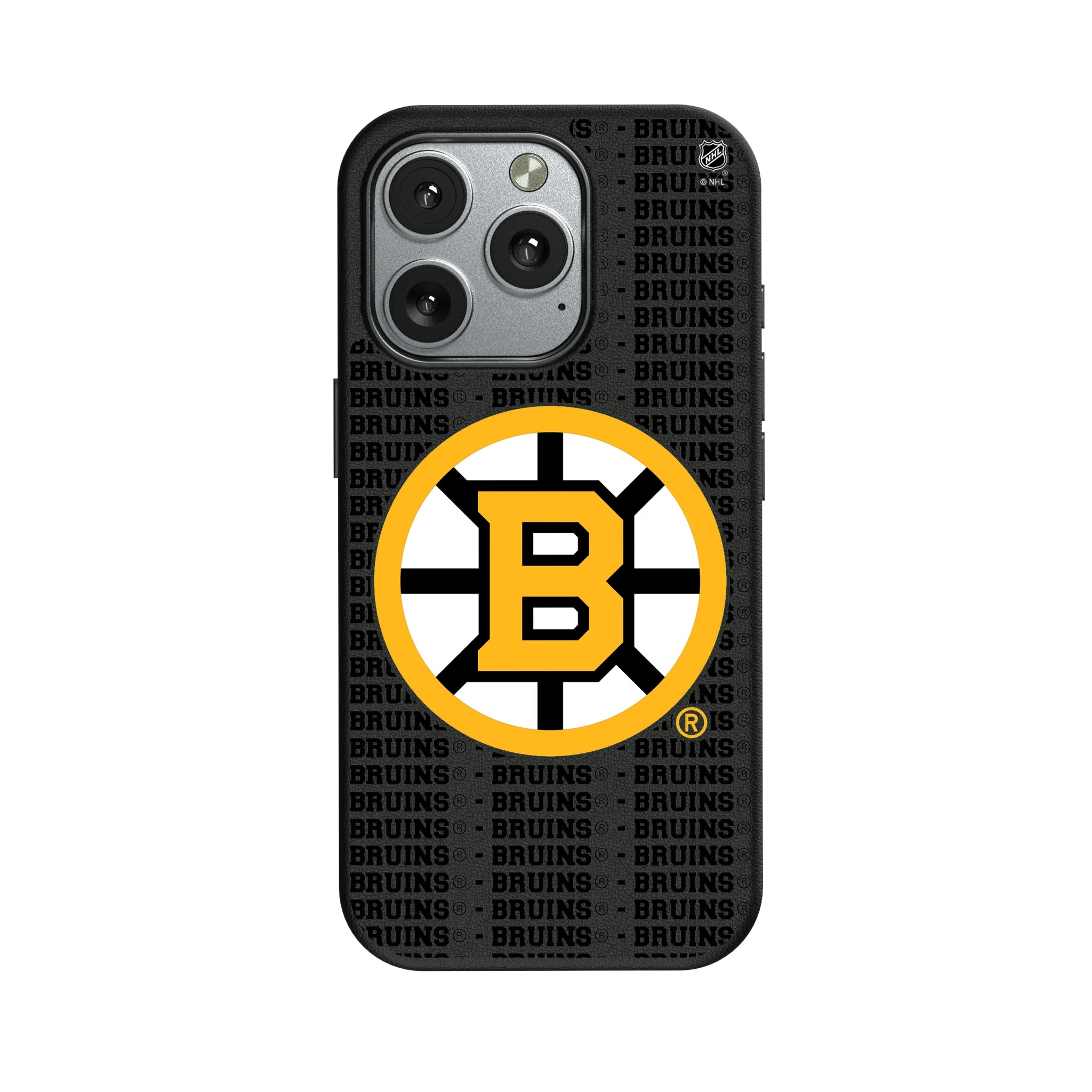 Boston Bruins Text Backdrop iPhone MagSafe Compatible Phone Case for Apple iPhone