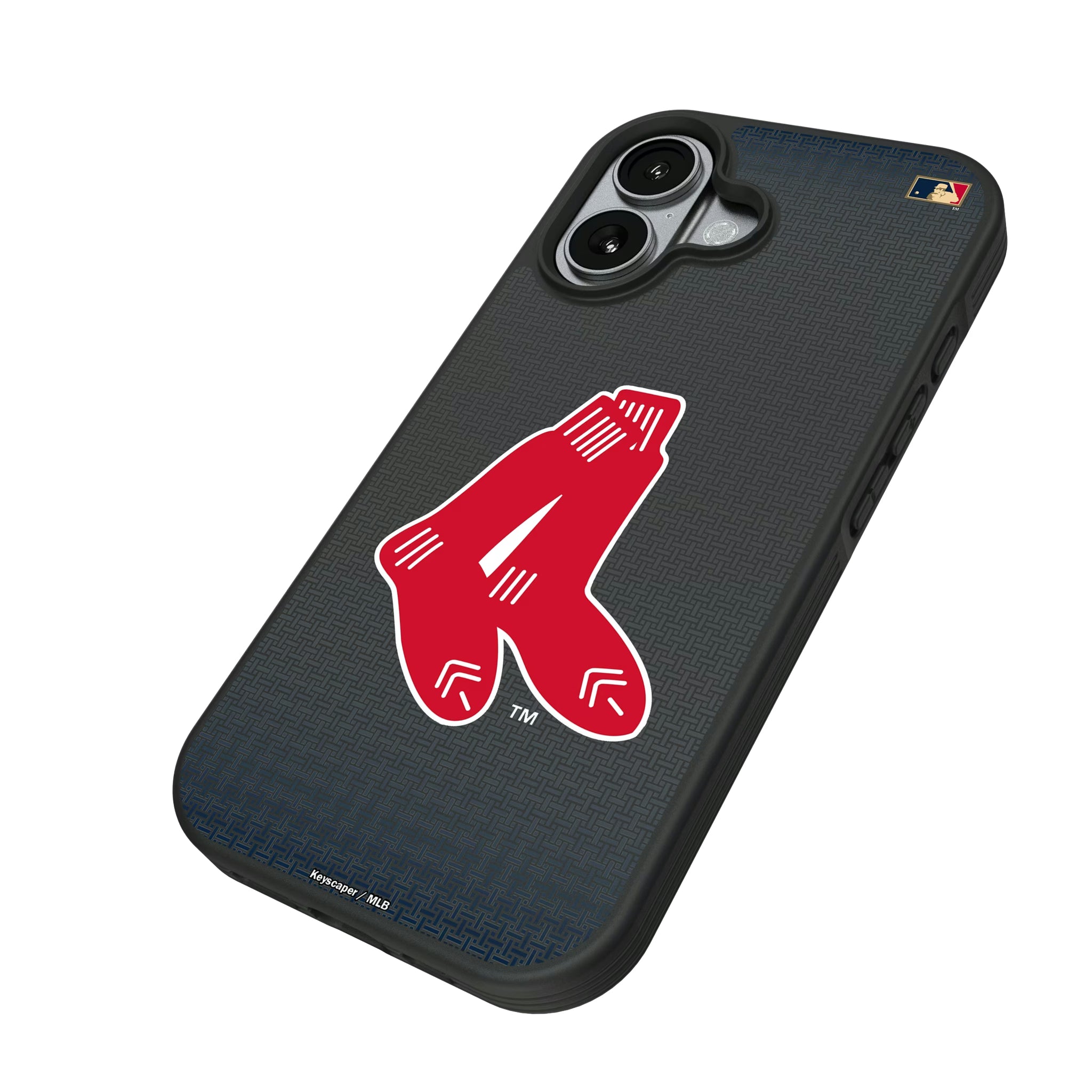 Boston Red Sox 1924-1960 - Cooperstown Collection Linen iPhone Bump Phone Case for Apple iPhone - Isometric View#Device_iPhone 17