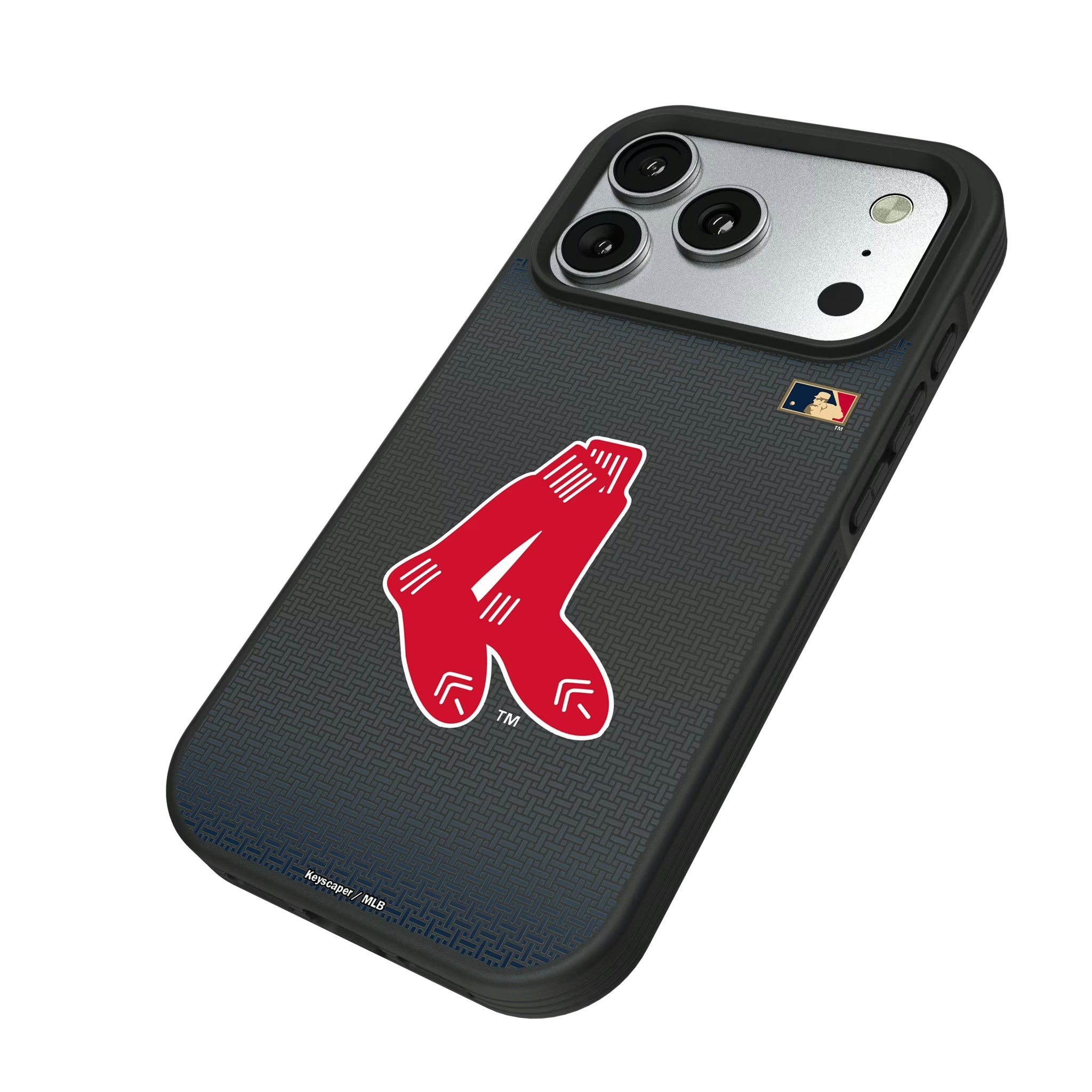 Boston Red Sox 1924-1960 - Cooperstown Collection Linen iPhone Bump Phone Case for Apple iPhone - Isometric View#Device_iPhone 17 Pro