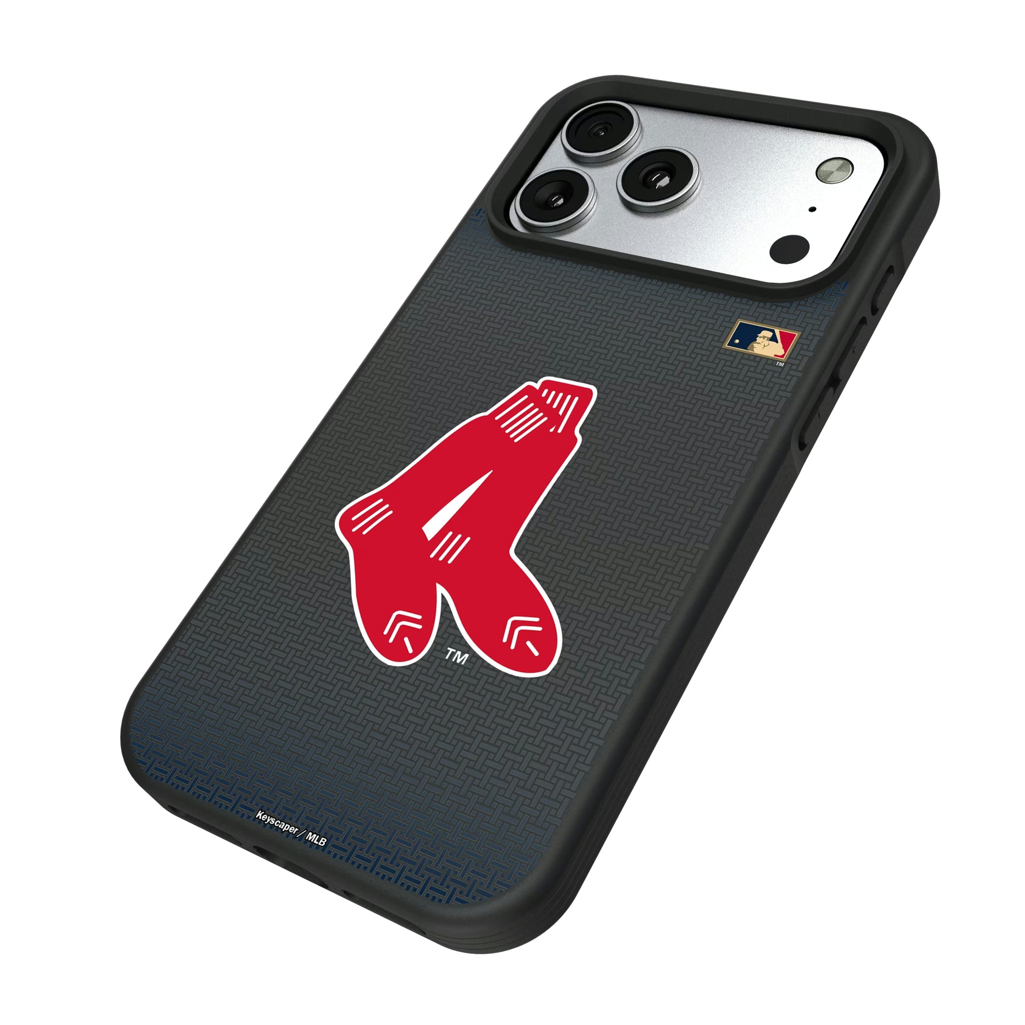 Boston Red Sox 1924-1960 - Cooperstown Collection Linen iPhone Bump Phone Case for Apple iPhone - Isometric View#Device_iPhone 17 Pro Max