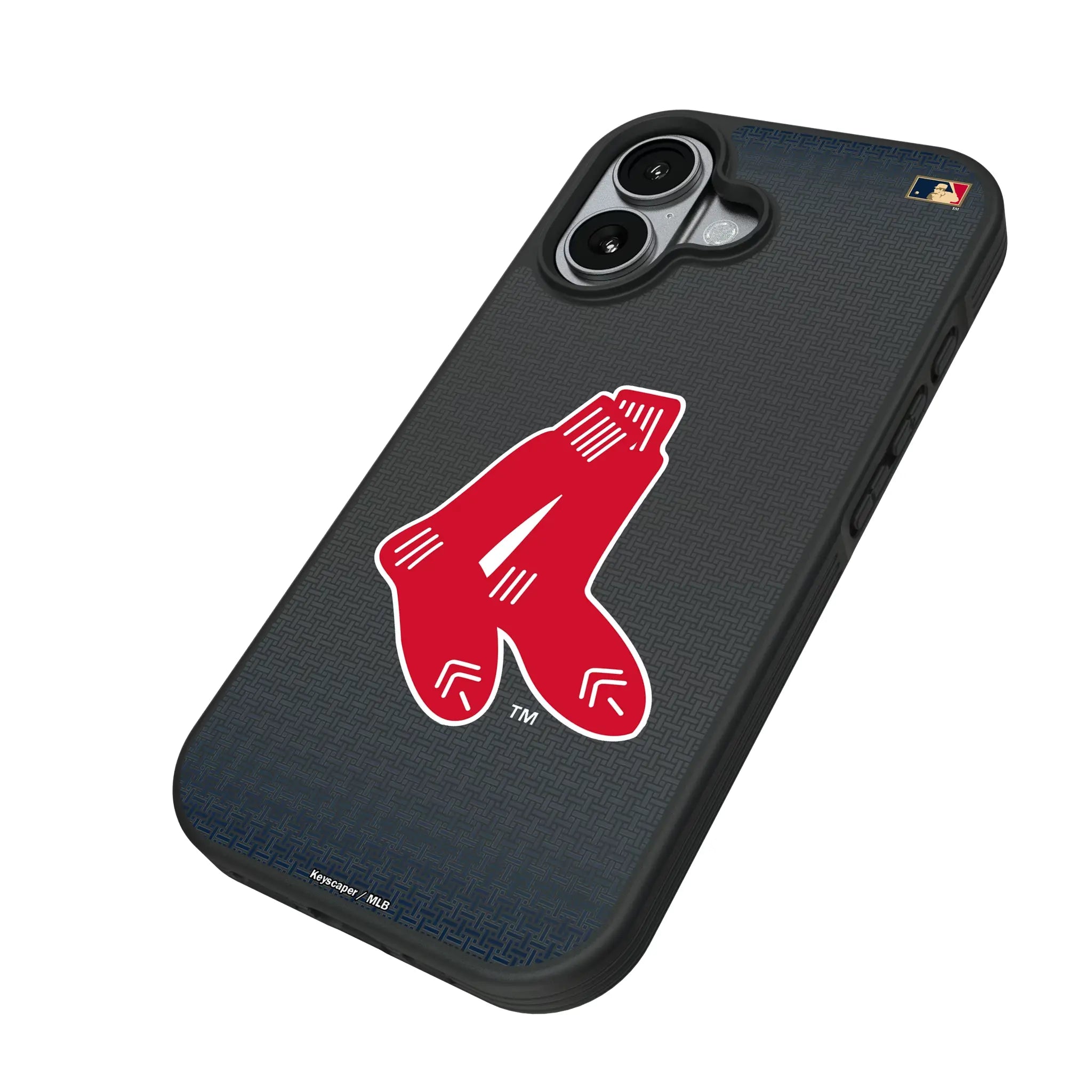 Boston Red Sox 1924-1960 - Cooperstown Collection Linen iPhone Bump Phone Case for Apple iPhone - Isometric View#Device_iPhone 17