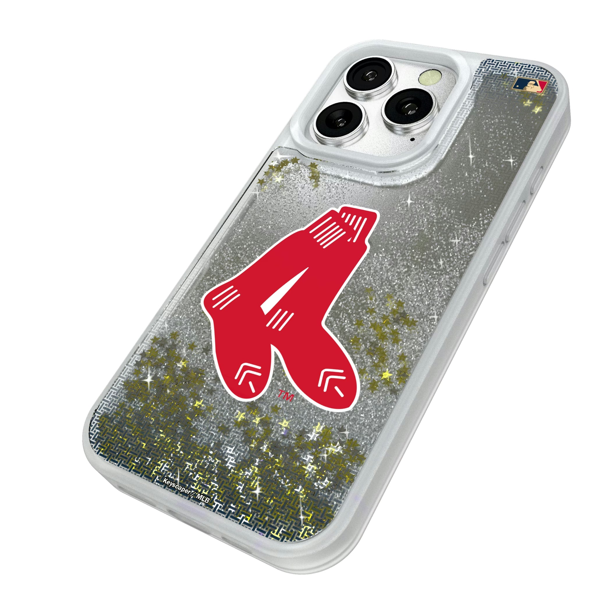 Boston Red Sox 1924-1960 - Cooperstown Collection Linen iPhone Glitter Phone Case for Apple iPhone - Isometric View#Device_iPhone 16 Pro