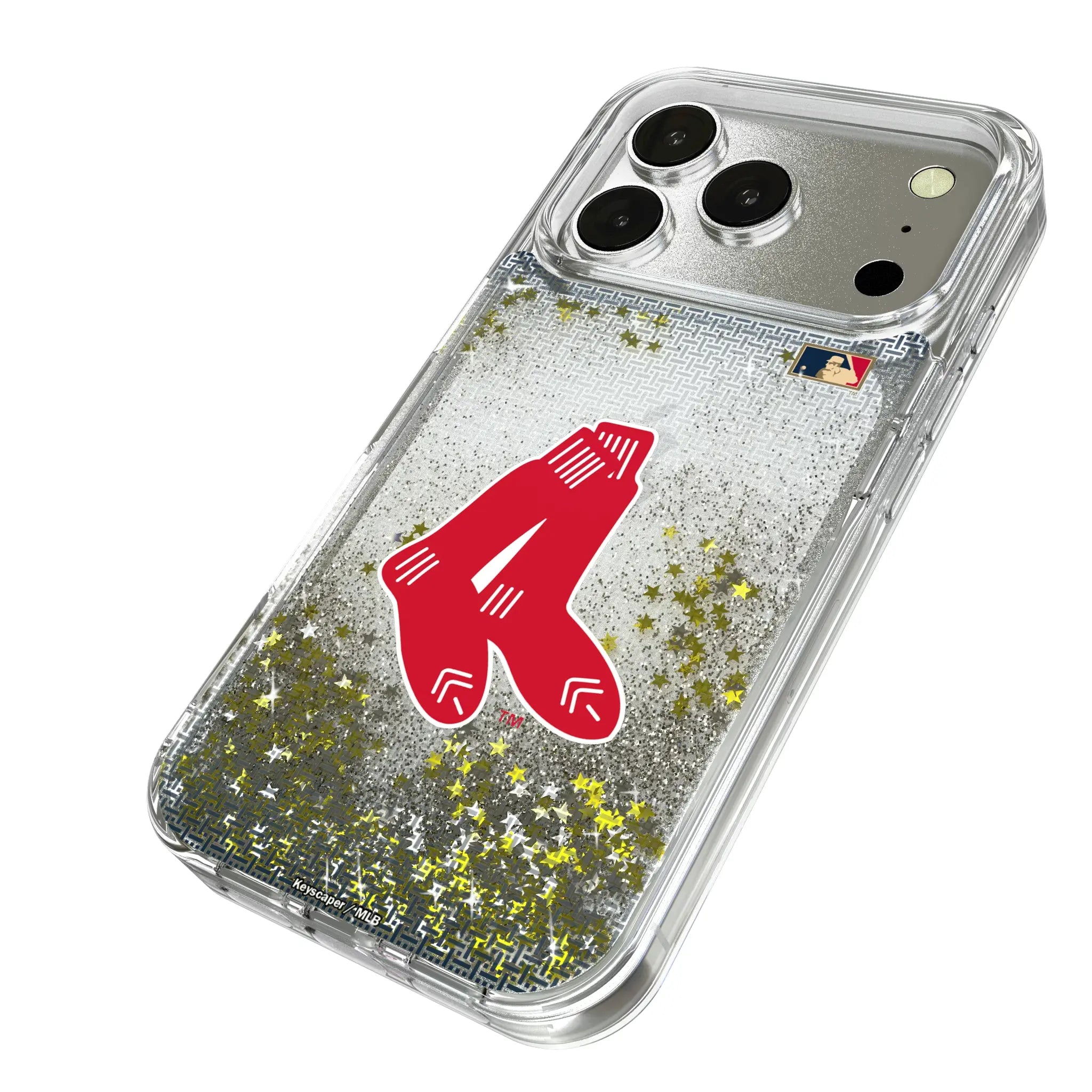 Boston Red Sox 1924-1960 - Cooperstown Collection Linen iPhone Glitter Phone Case for Apple iPhone - Isometric View