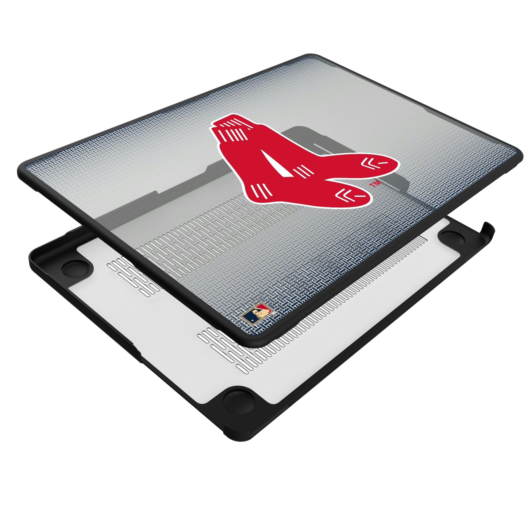 Boston Red Sox 1924-1960 - Cooperstown Collection Linen MacBook Laptop Case for Apple MacBook - Isometric View#Device_MacBook Pro (14-inch, 2021) / MacBook Pro (14-inch, 2023) / MacBook Pro (14-inch, 2024)