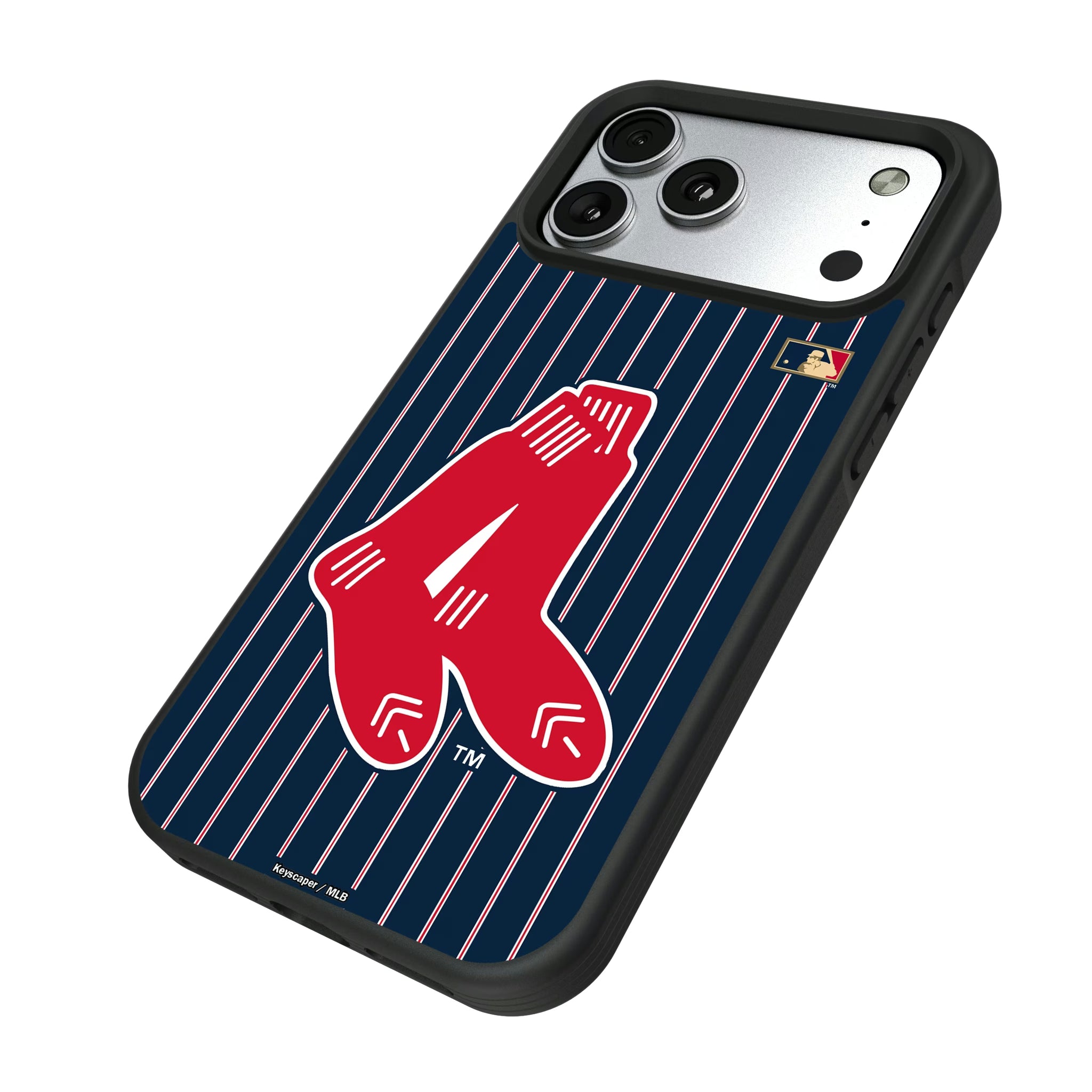 Boston Red Sox 1924-1960 - Cooperstown Collection Pinstripe iPhone Bump Phone Case for Apple iPhone - Isometric View#Device_iPhone 17 Pro Max