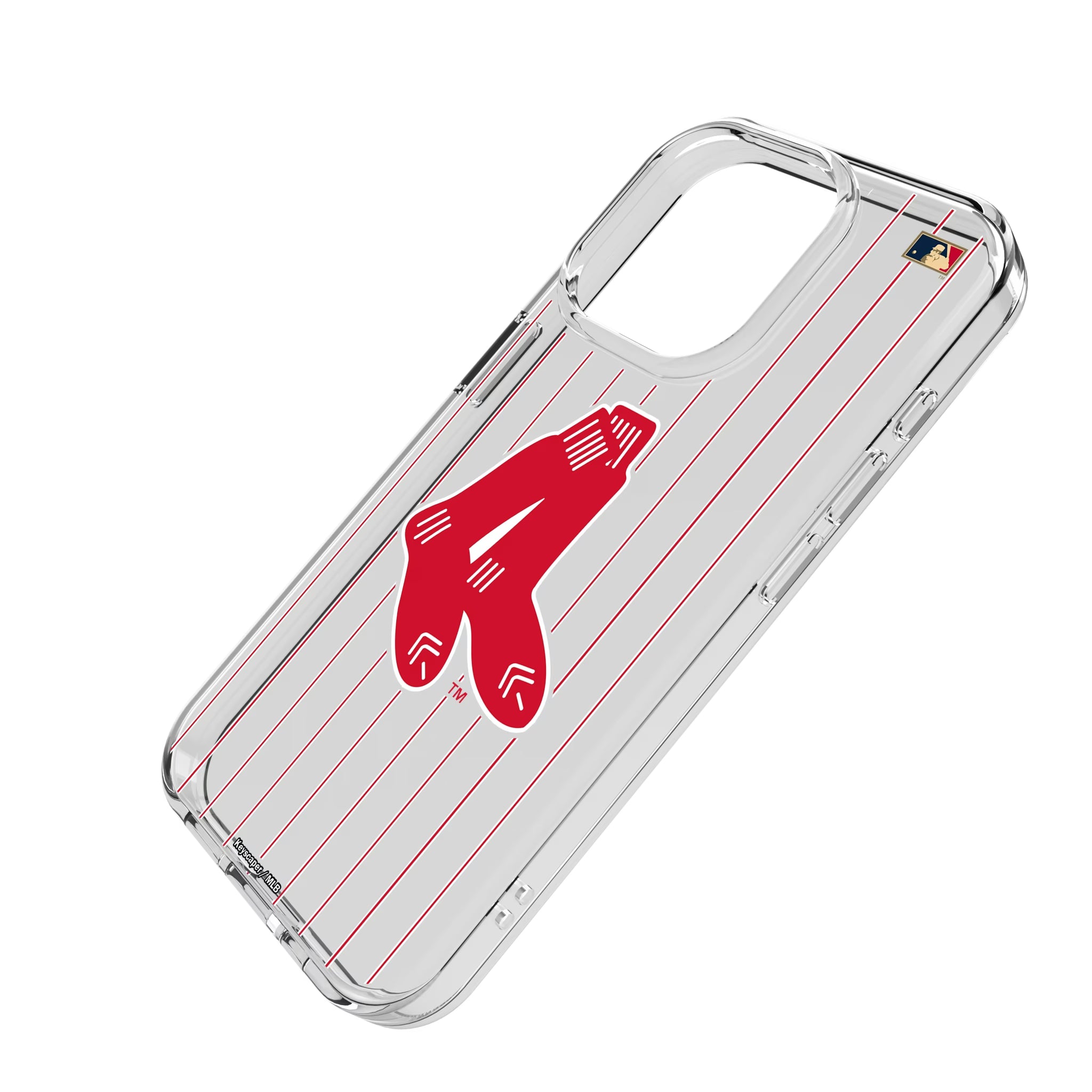 Boston Red Sox 1924-1960 - Cooperstown Collection Pinstripe iPhone Clear Phone Case for Apple iPhone - Isometric View