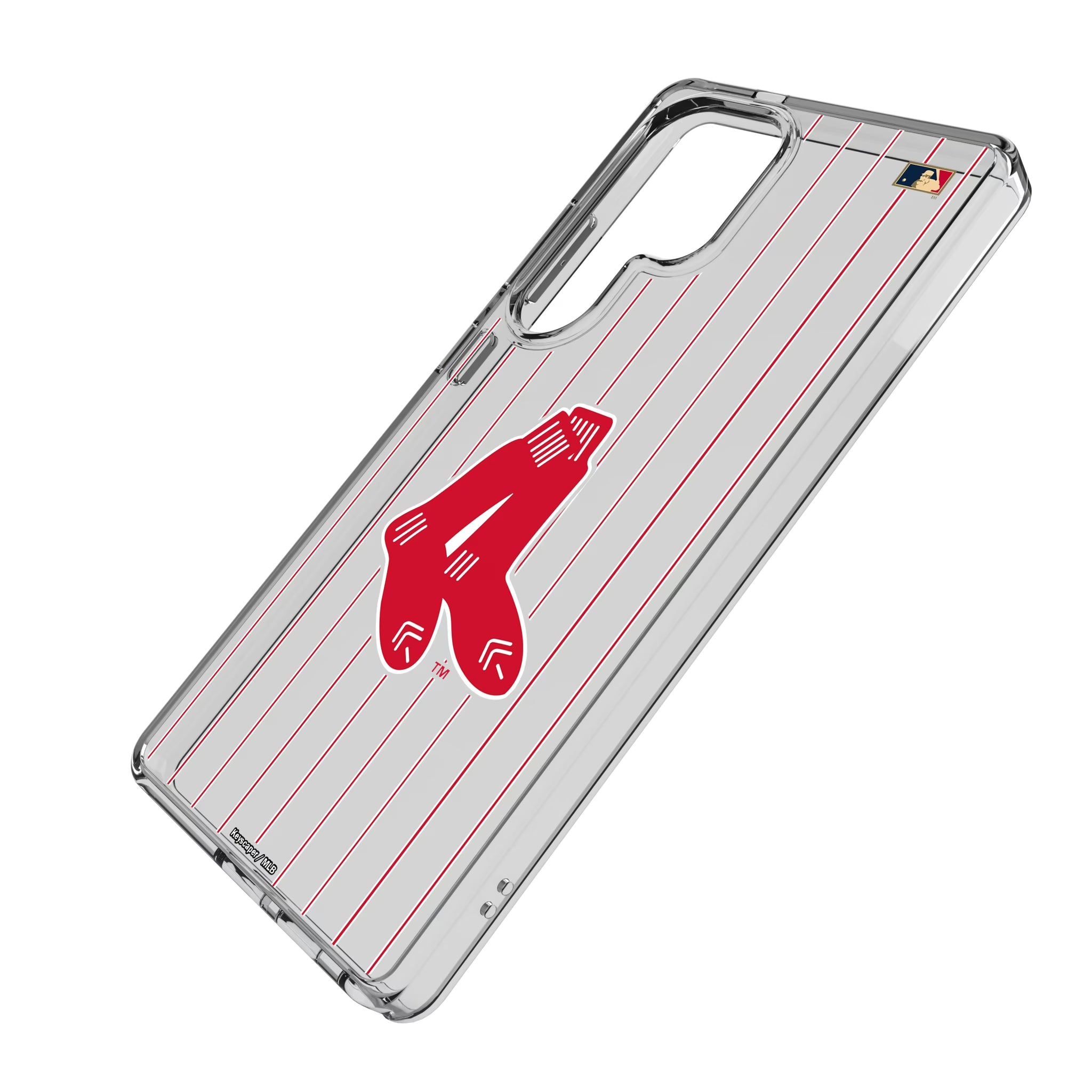 Boston Red Sox 1924-1960 - Cooperstown Collection Pinstripe Galaxy Clear Phone Case for Samsung Galaxy - Isometric View
