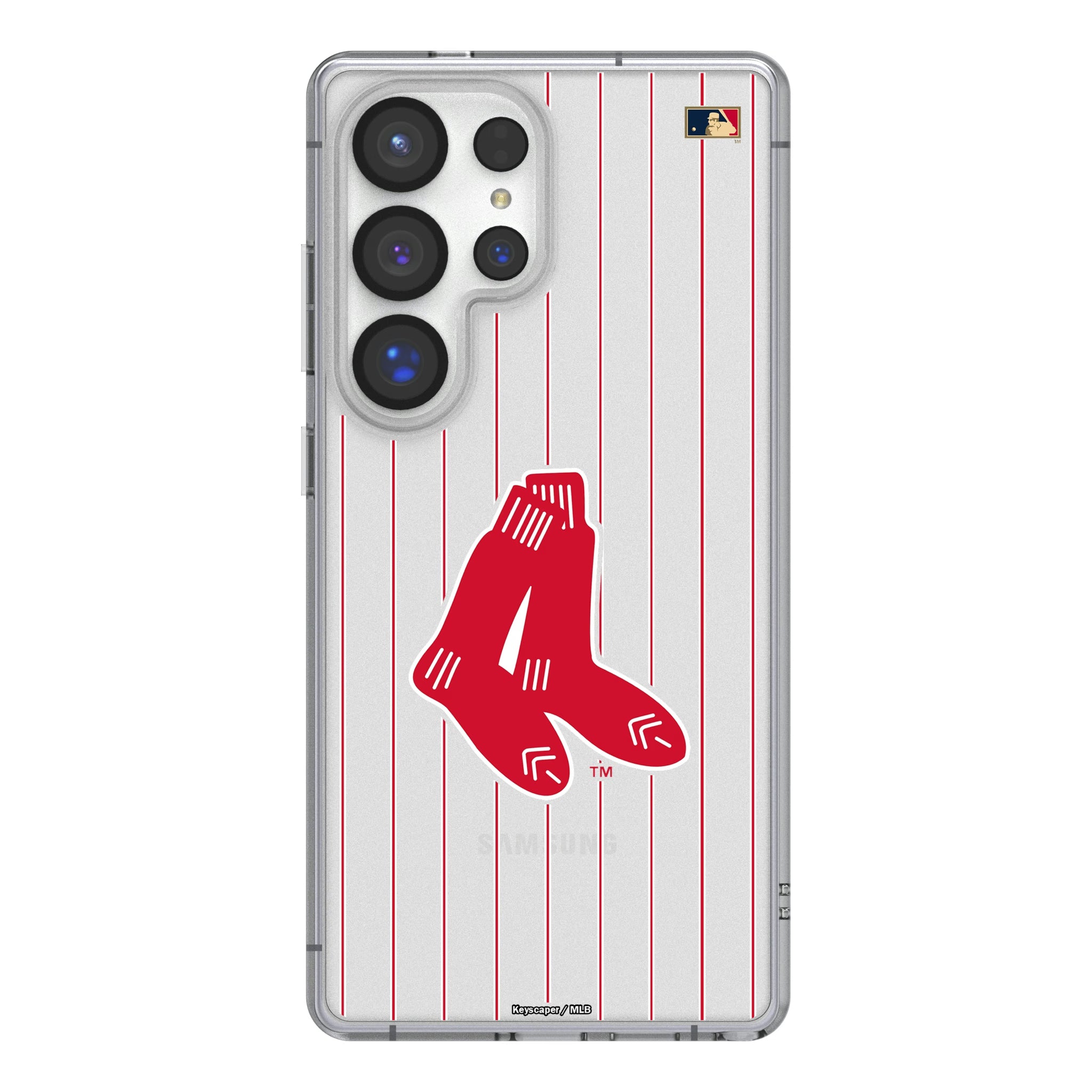 Boston Red Sox 1924-1960 - Cooperstown Collection Pinstripe Galaxy Clear Phone Case for Samsung Galaxy