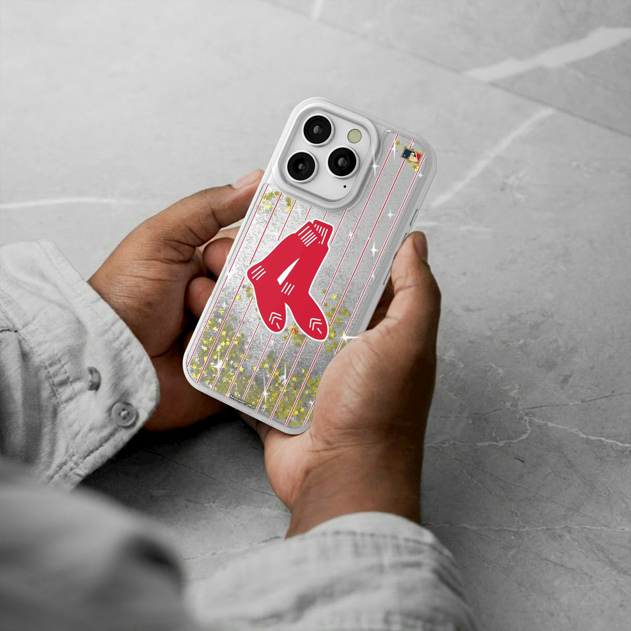 Boston Red Sox 1924-1960 - Cooperstown Collection Pinstripe iPhone Glitter Phone Case for Apple iPhone - Lifestyle#Device_iPhone 16 Pro