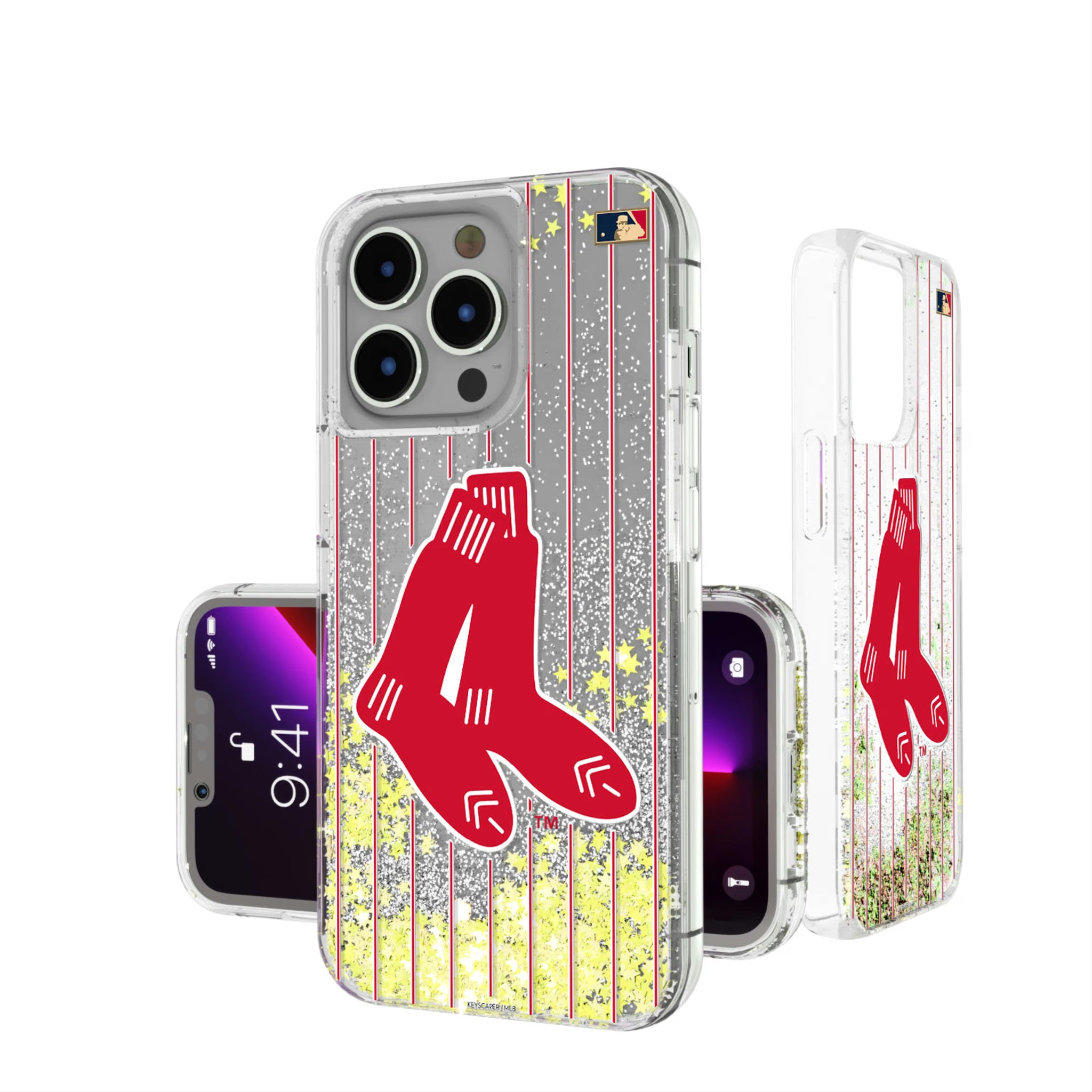 Boston Red Sox 1924-1960 - Cooperstown Collection Pinstripe iPhone Glitter Phone Case for Apple iPhone