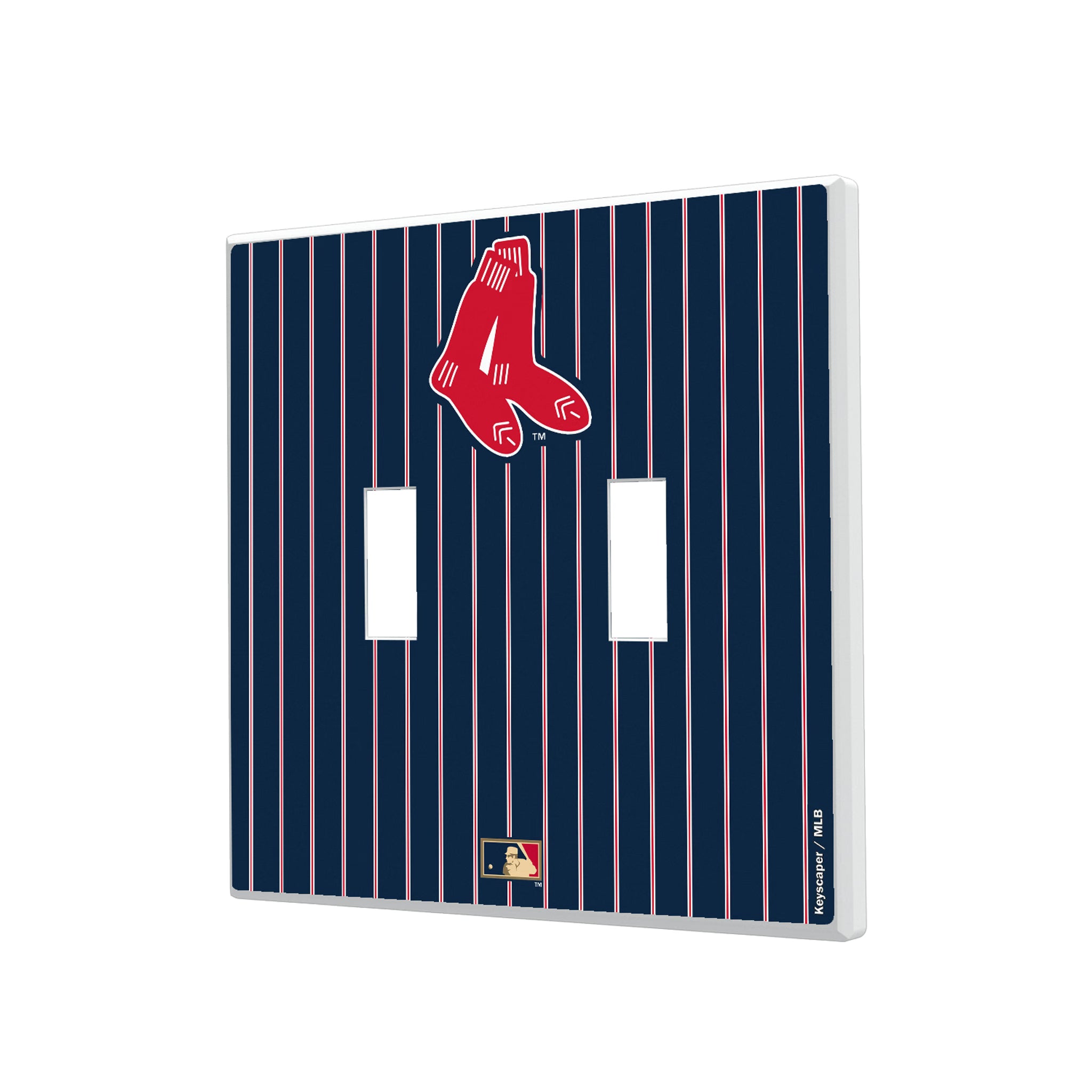 Boston Red Sox 1924-1960 - Cooperstown Collection Pinstripe Hidden-Screw Light Switch Plate#Style_Double Toggle
