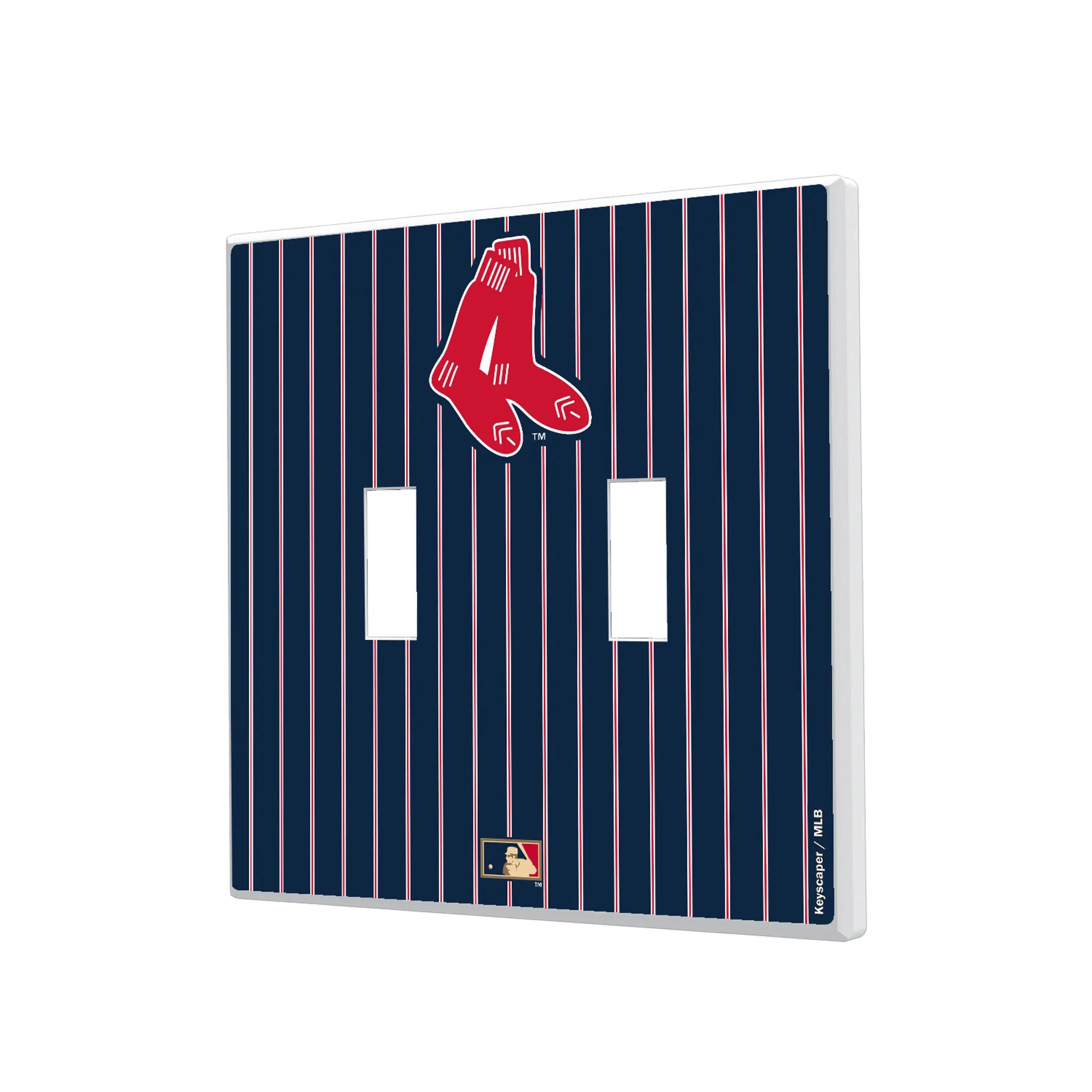 Boston Red Sox 1924-1960 - Cooperstown Collection Pinstripe Hidden-Screw Light Switch Plate#Style_Double Toggle