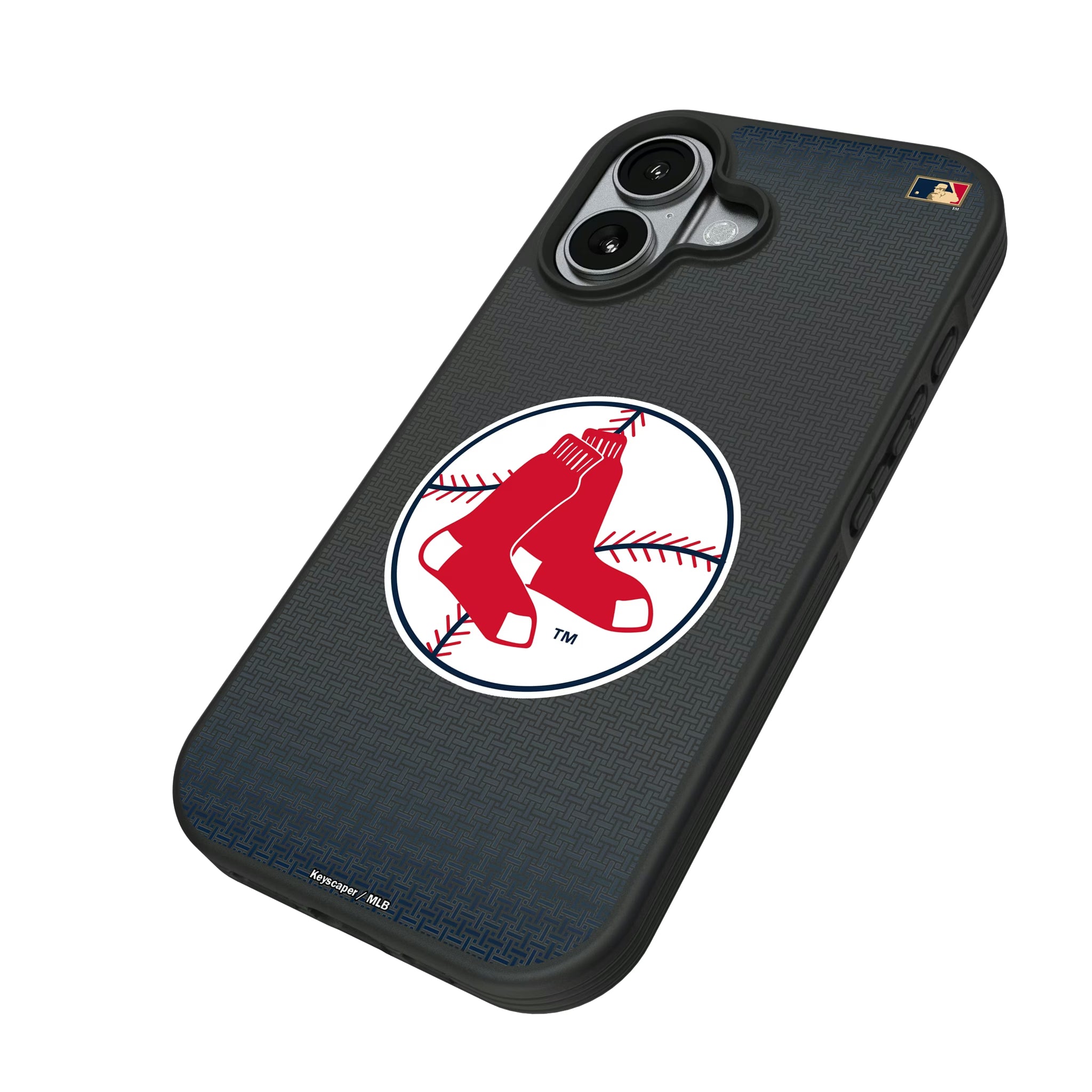 Boston Red Sox 1970-1975 - Cooperstown Collection Linen iPhone Bump Phone Case for Apple iPhone - Isometric View#Device_iPhone 17