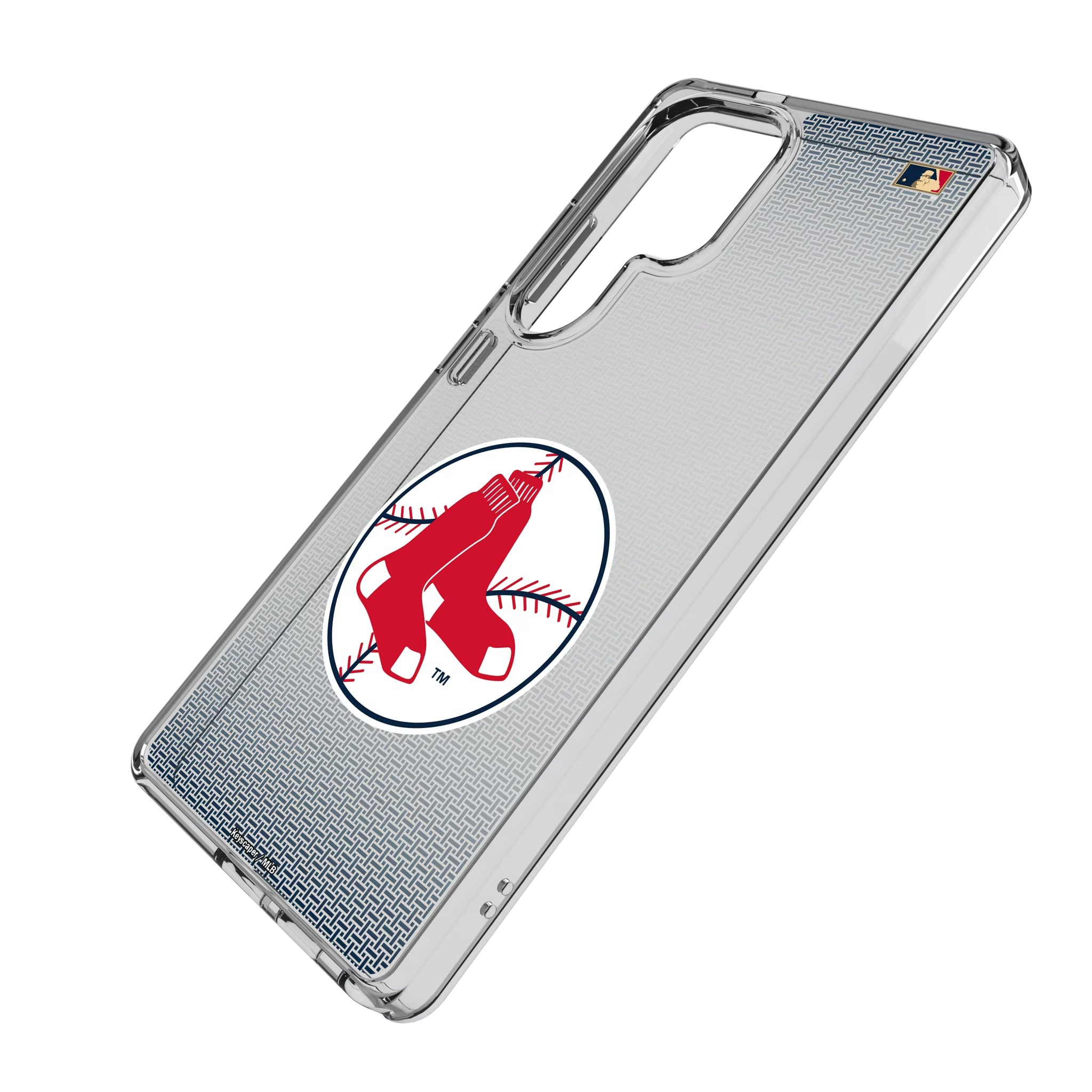 Boston Red Sox 1970-1975 - Cooperstown Collection Linen Galaxy Clear Phone Case for Samsung Galaxy - Isometric View