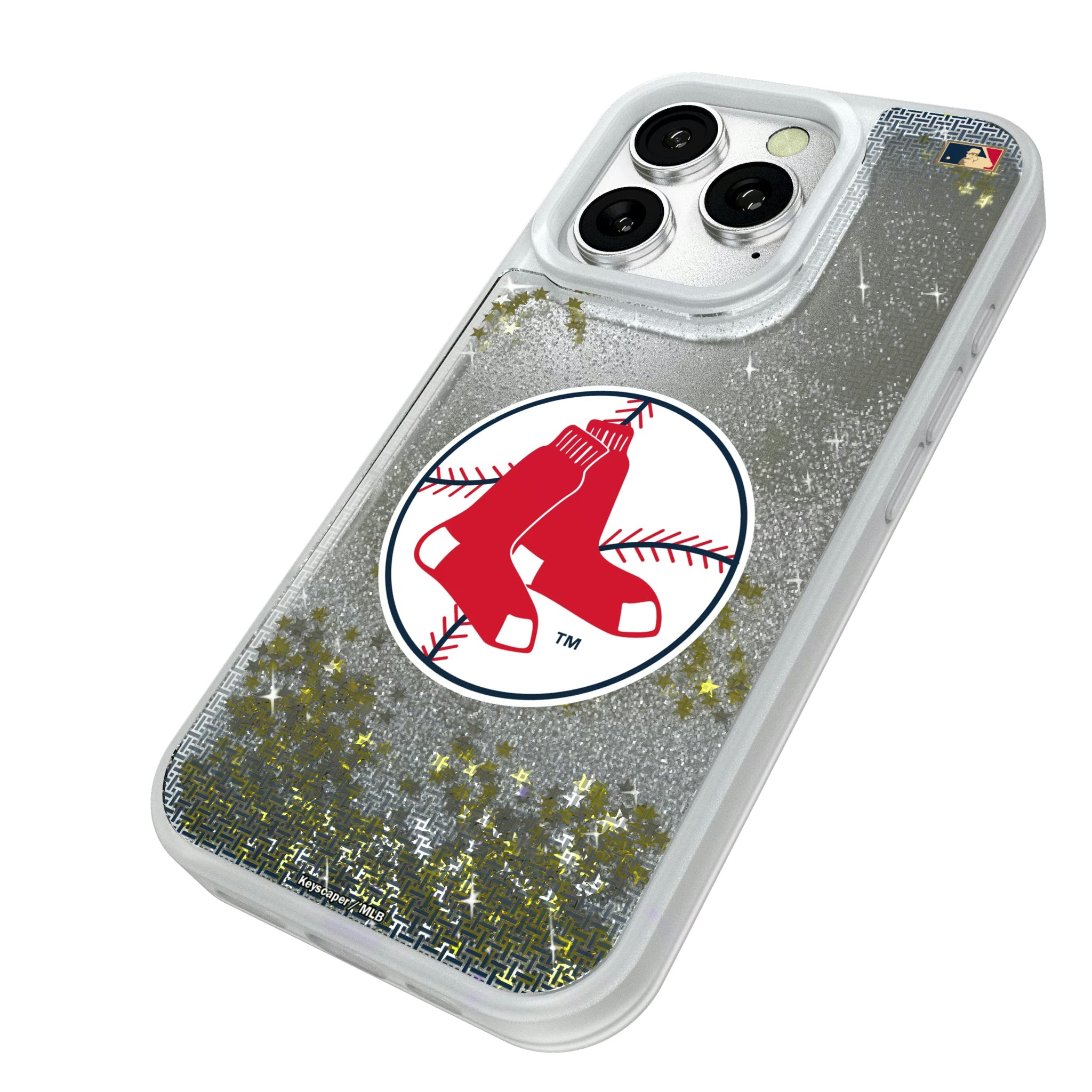Boston Red Sox 1970-1975 - Cooperstown Collection Linen iPhone Glitter Phone Case for Apple iPhone - Isometric View#Device_iPhone 16 Pro