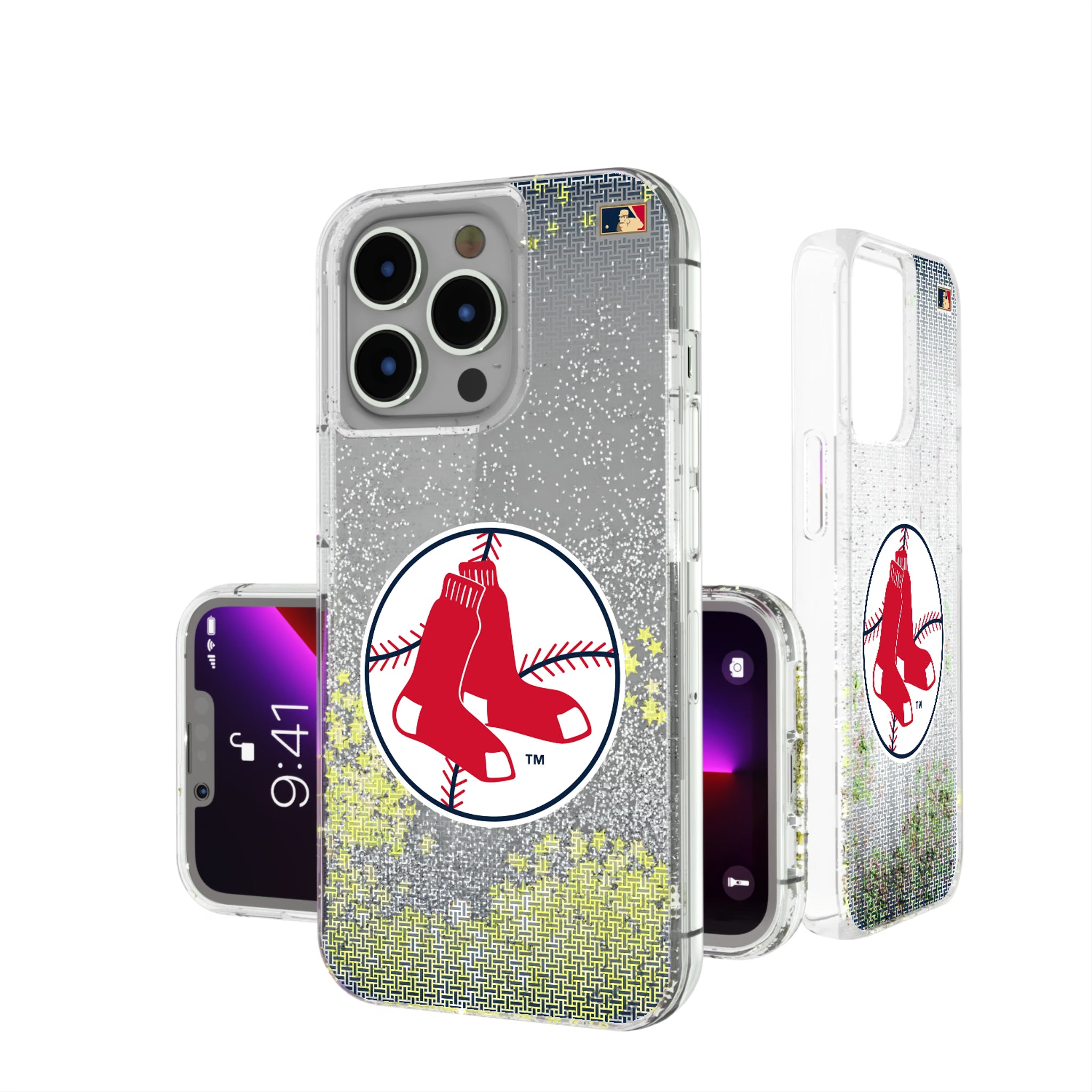 Boston Red Sox 1970-1975 - Cooperstown Collection Linen iPhone Glitter Phone Case for Apple iPhone