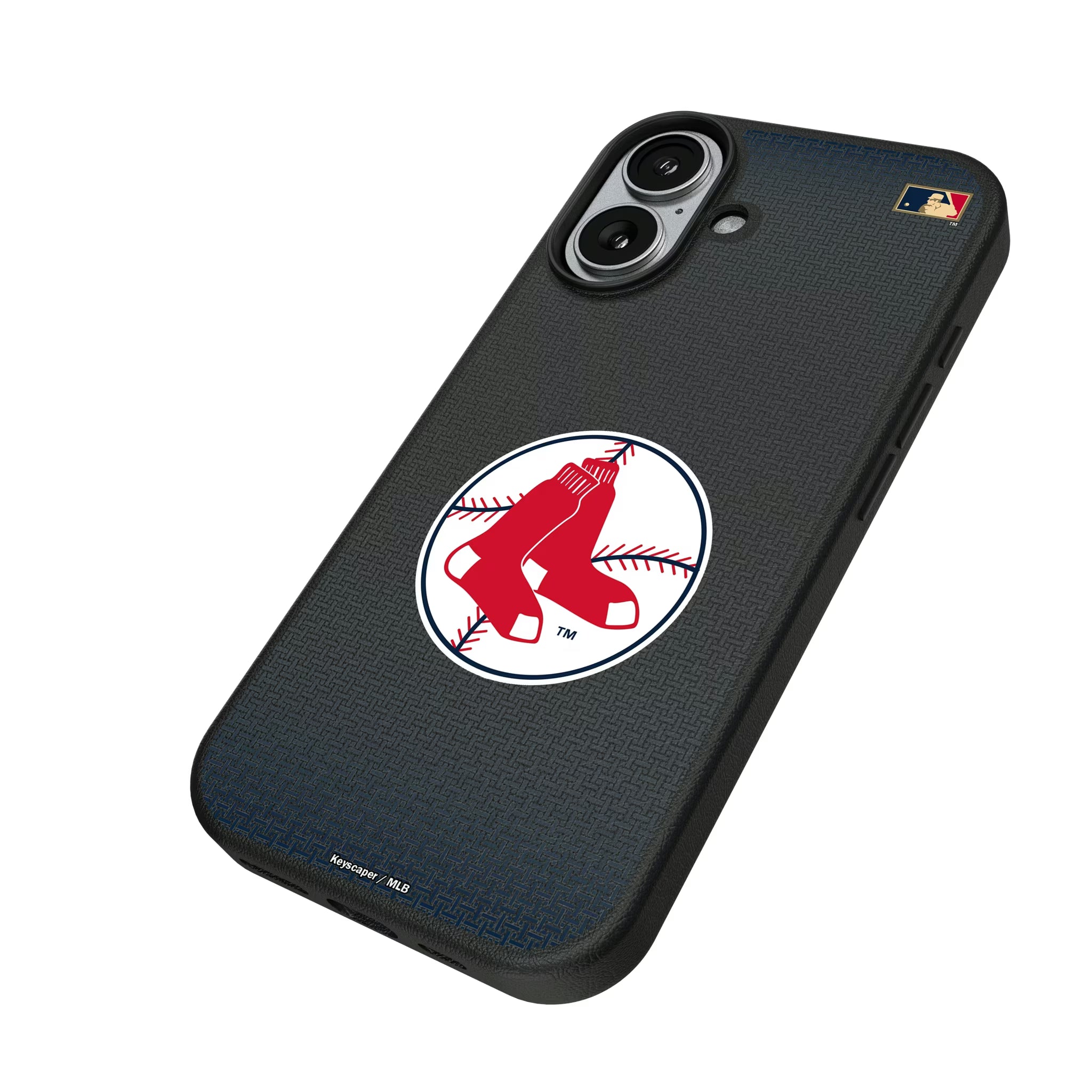 Boston Red Sox 1970-1975 - Cooperstown Collection Linen iPhone MagSafe Compatible Phone Case for Apple iPhone - Isometric View#Device_iPhone 17