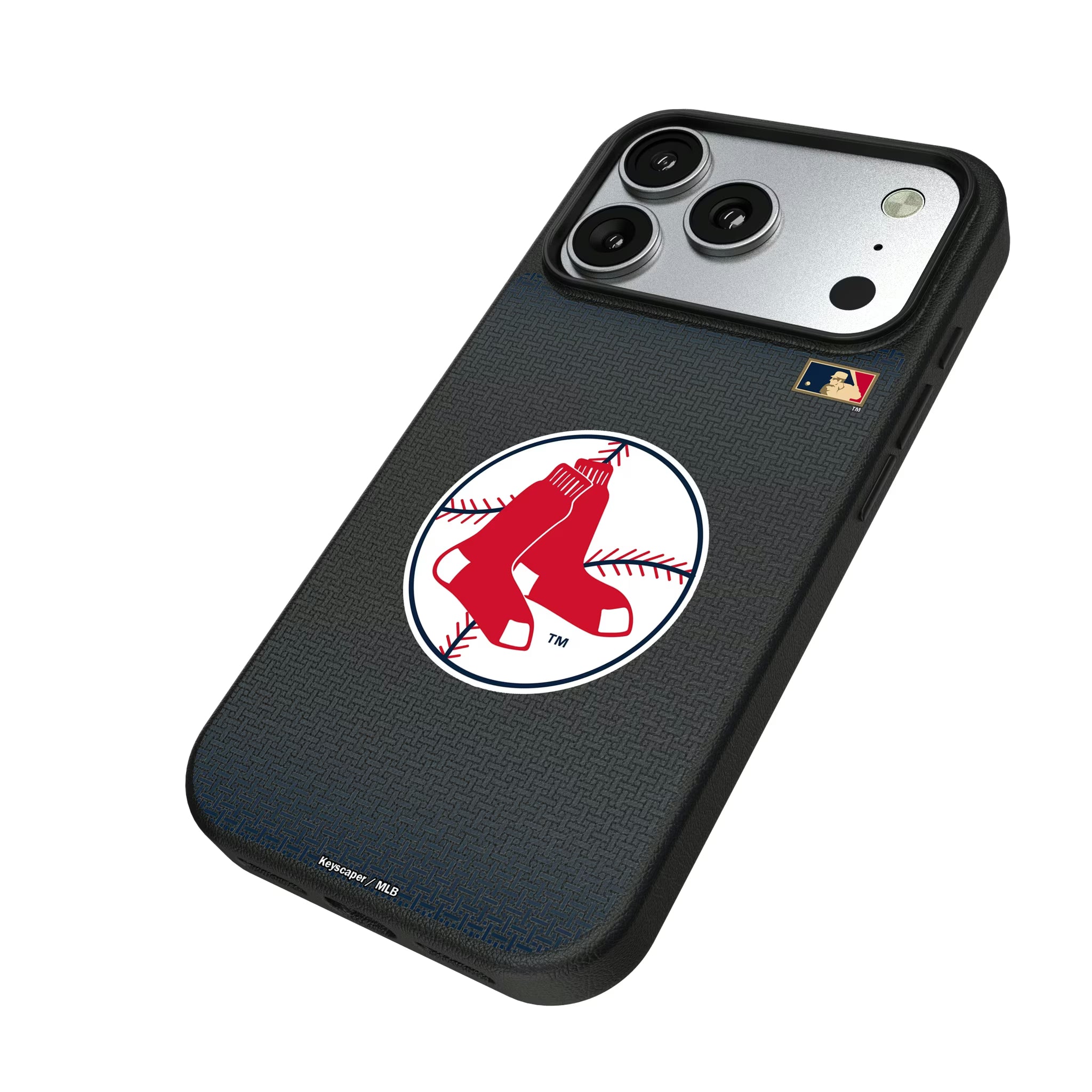 Boston Red Sox 1970-1975 - Cooperstown Collection Linen iPhone MagSafe Compatible Phone Case for Apple iPhone - Isometric View#Device_iPhone 17 Pro