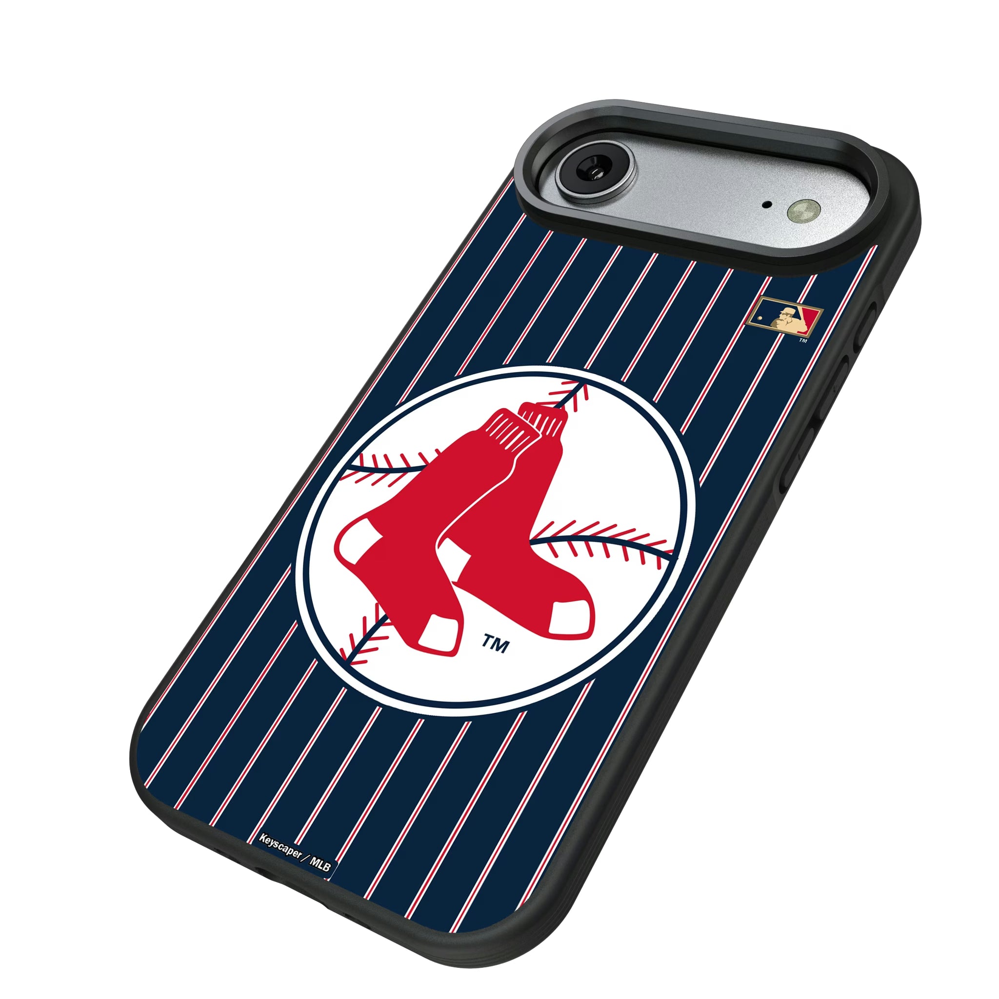 Boston Red Sox 1970-1975 - Cooperstown Collection Pinstripe iPhone Bump Phone Case for Apple iPhone - Isometric View#Device_iPhone Air