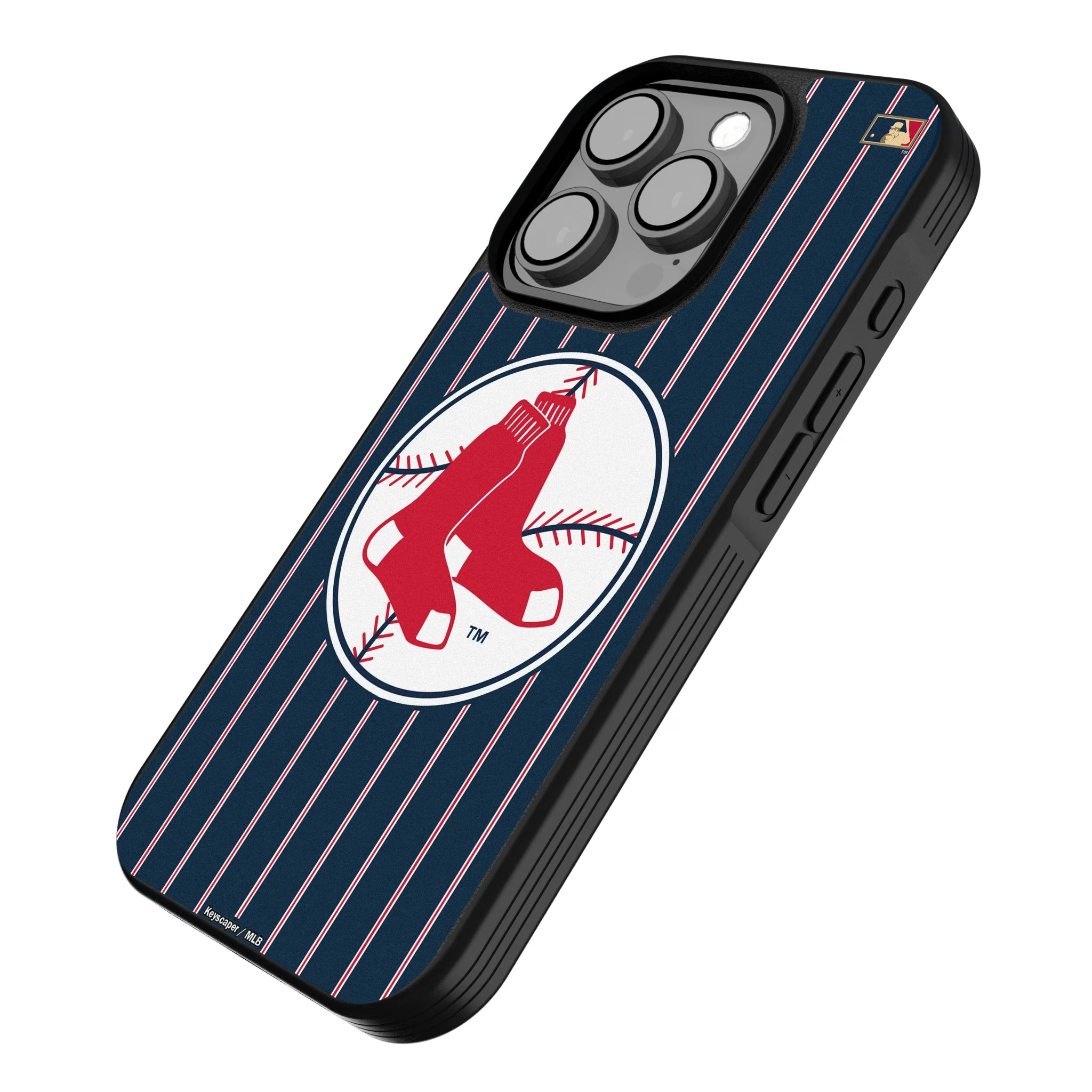 Boston Red Sox 1970-1975 - Cooperstown Collection Pinstripe iPhone Bump Phone Case for Apple iPhone - Isometric View