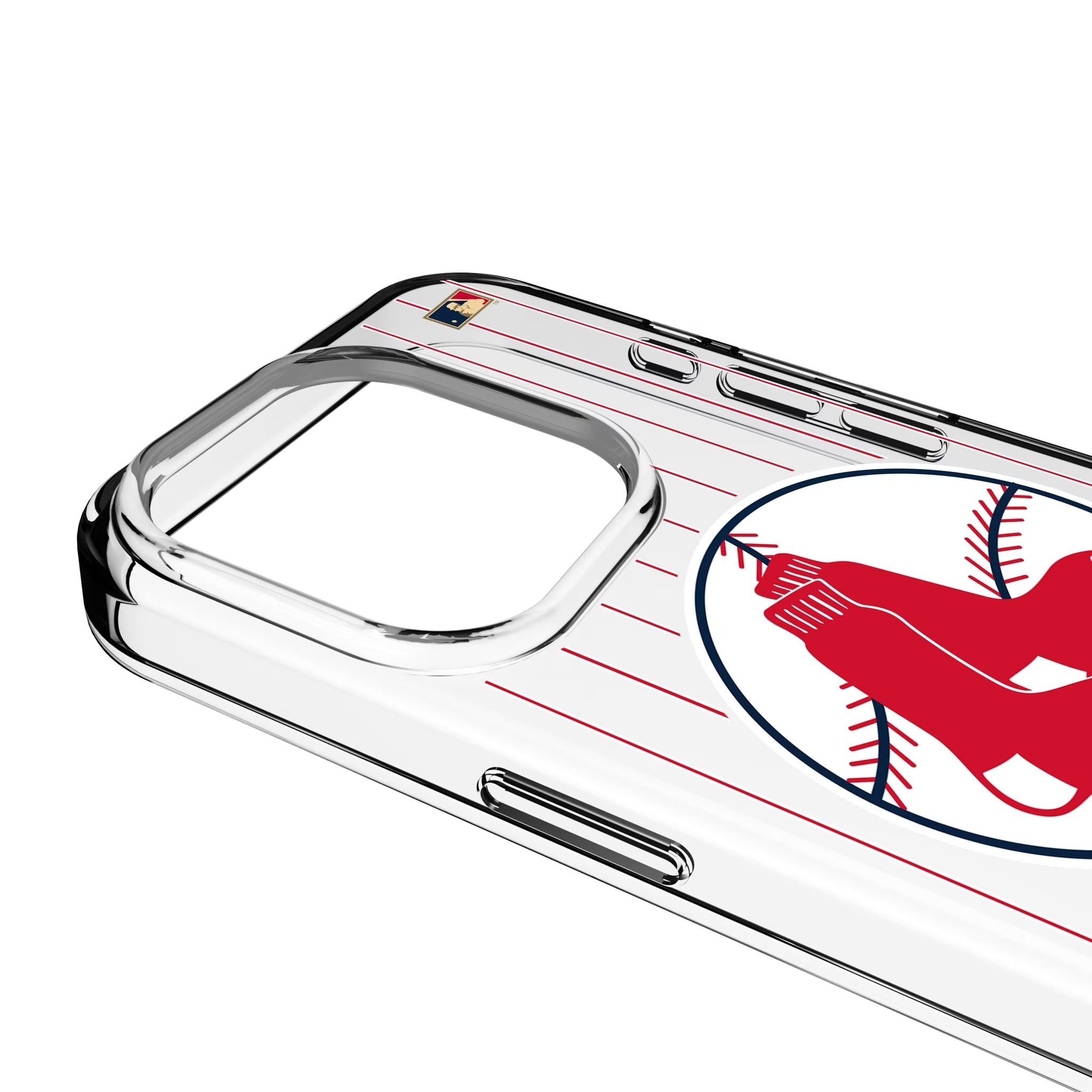 Boston Red Sox 1970-1975 - Cooperstown Collection Pinstripe iPhone Clear Phone Case for Apple iPhone - Detail