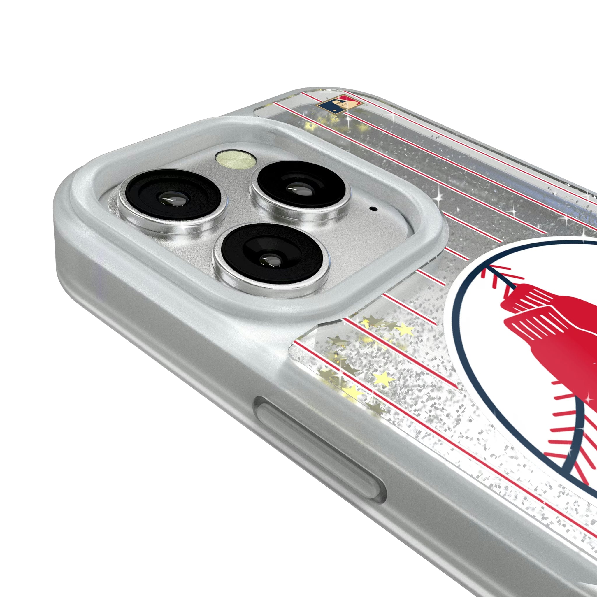 Boston Red Sox 1970-1975 - Cooperstown Collection Pinstripe iPhone Glitter Phone Case for Apple iPhone - Detail#Device_iPhone 16 Pro