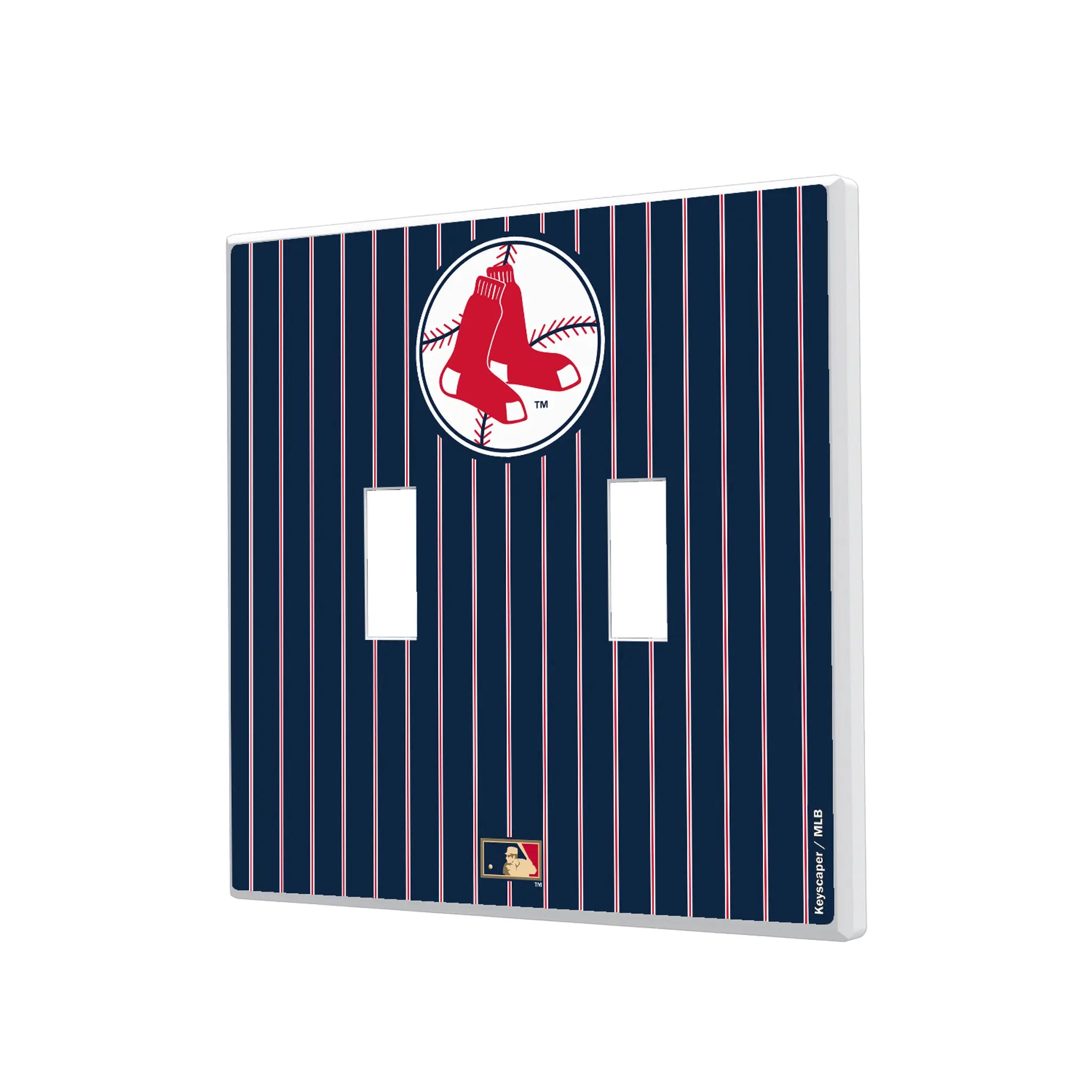 Boston Red Sox 1970-1975 - Cooperstown Collection Pinstripe Hidden-Screw Light Switch Plate#Style_Double Toggle