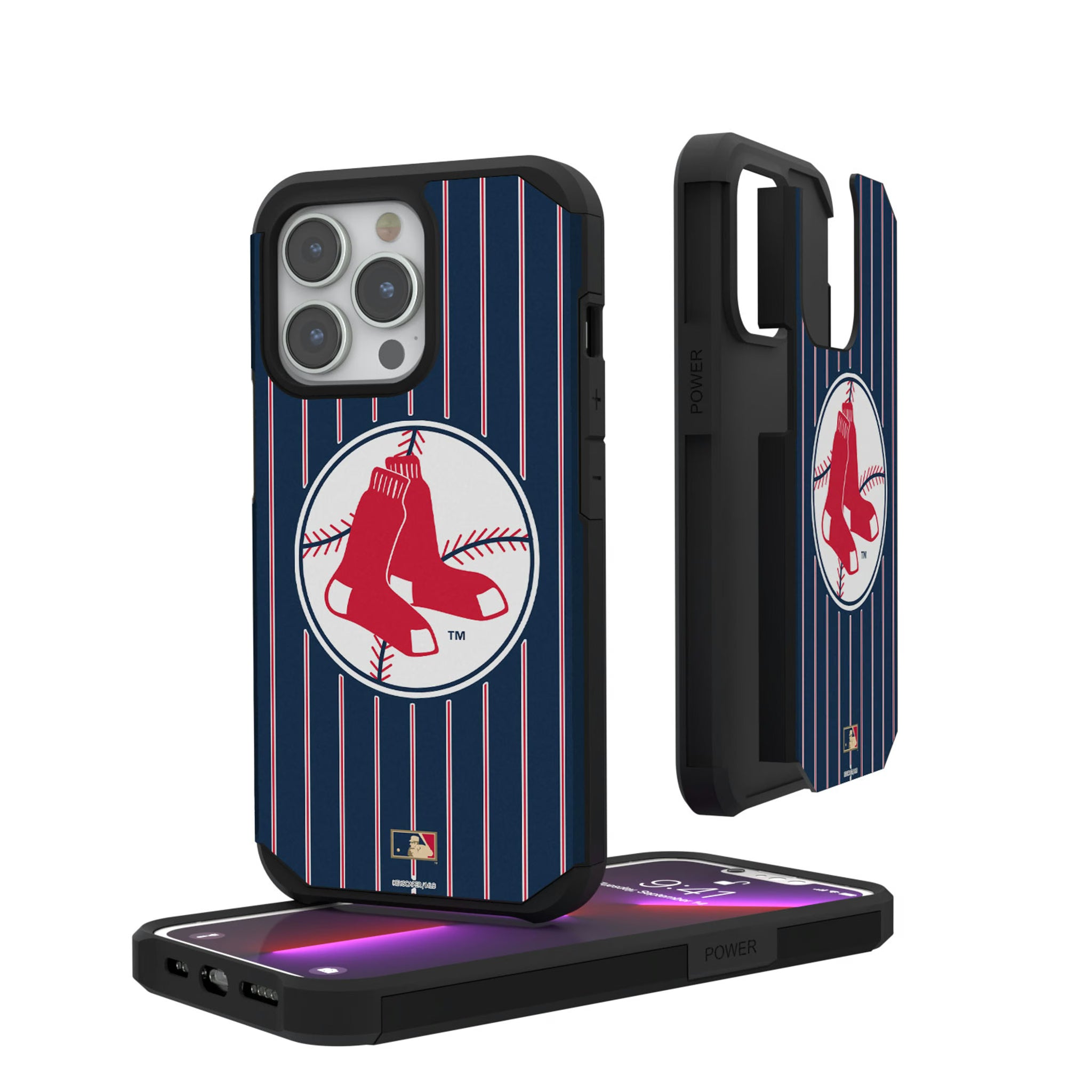 Boston Red Sox 1970-1975 - Cooperstown Collection Pinstripe iPhone Rugged Phone Case for Apple iPhone
