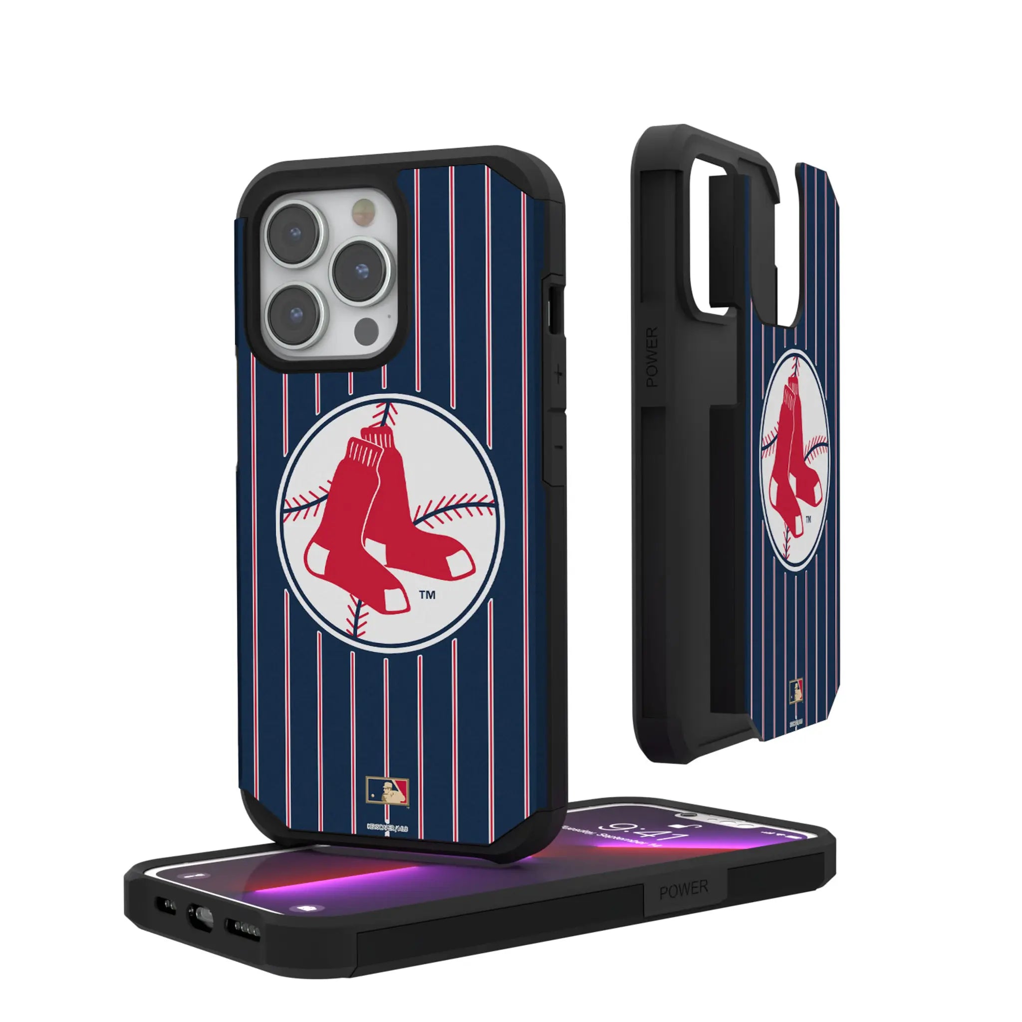 Boston Red Sox 1970-1975 - Cooperstown Collection Pinstripe iPhone Rugged Phone Case for Apple iPhone