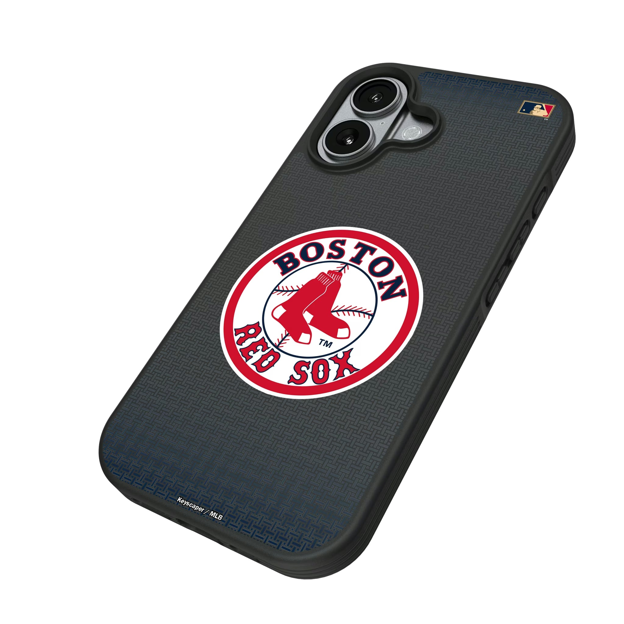 Boston Red Sox 1976-2008 - Cooperstown Collection Linen iPhone Bump Phone Case for Apple iPhone - Isometric View#Device_iPhone 17
