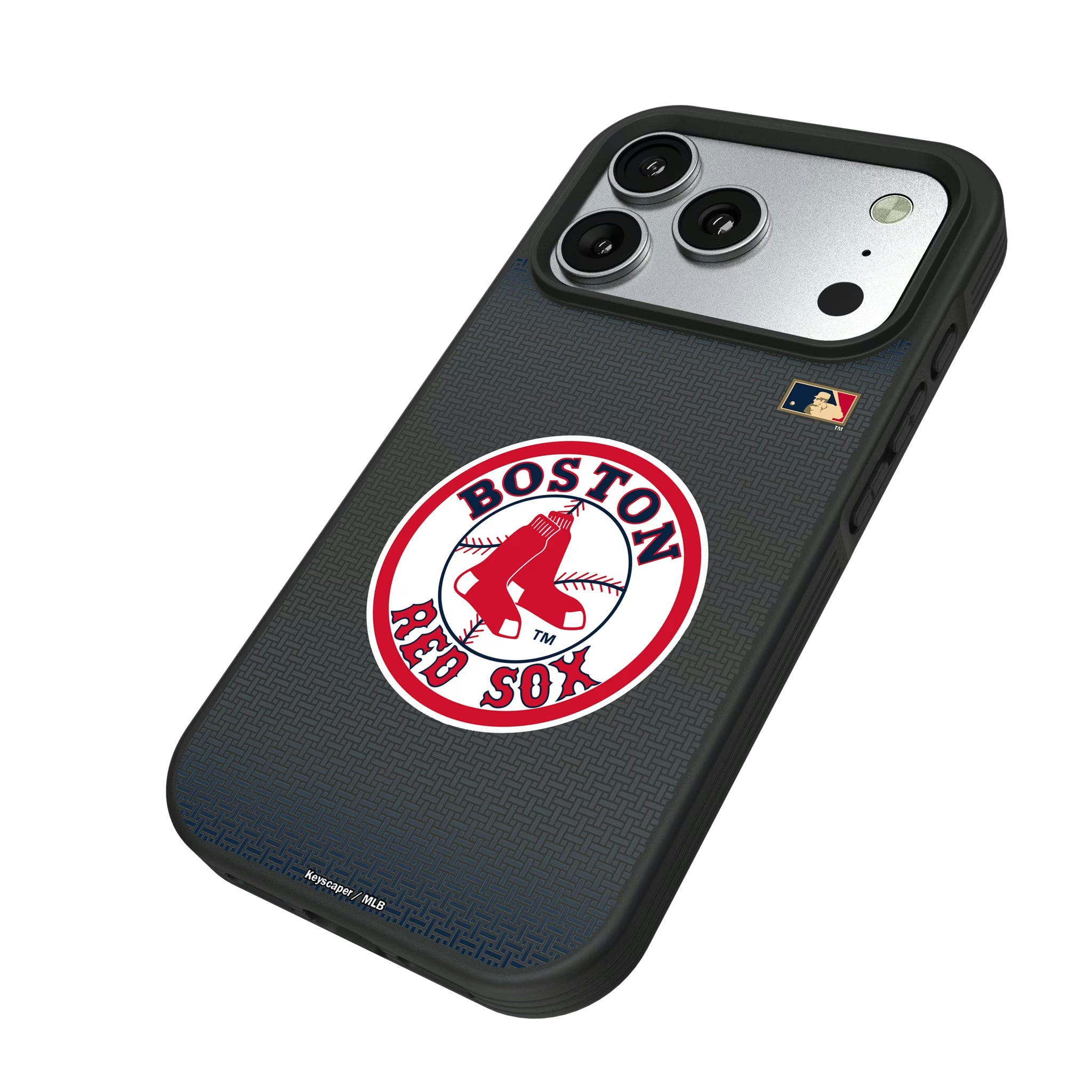 Boston Red Sox 1976-2008 - Cooperstown Collection Linen iPhone Bump Phone Case for Apple iPhone - Isometric View#Device_iPhone 17 Pro