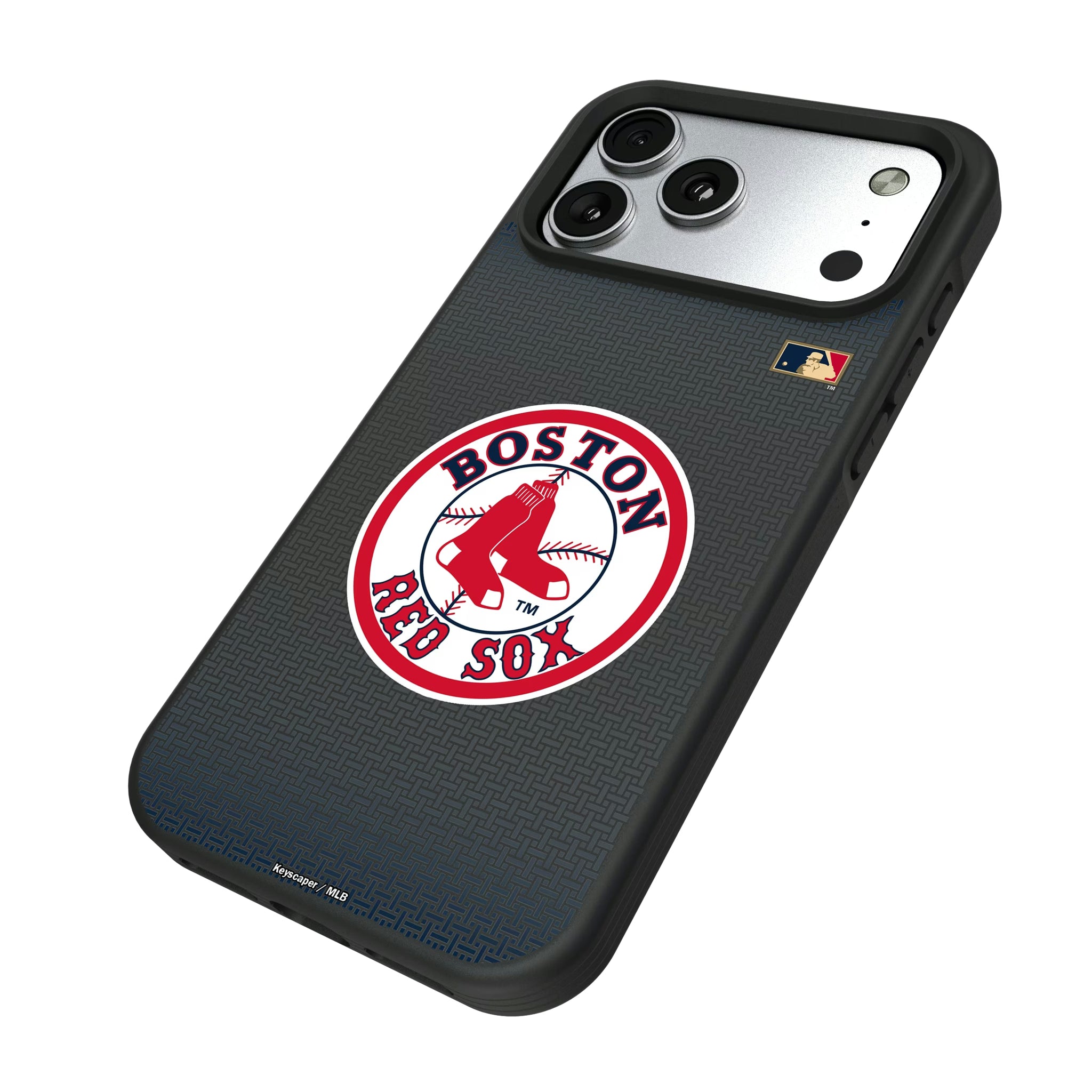 Boston Red Sox 1976-2008 - Cooperstown Collection Linen iPhone Bump Phone Case for Apple iPhone - Isometric View#Device_iPhone 17 Pro Max