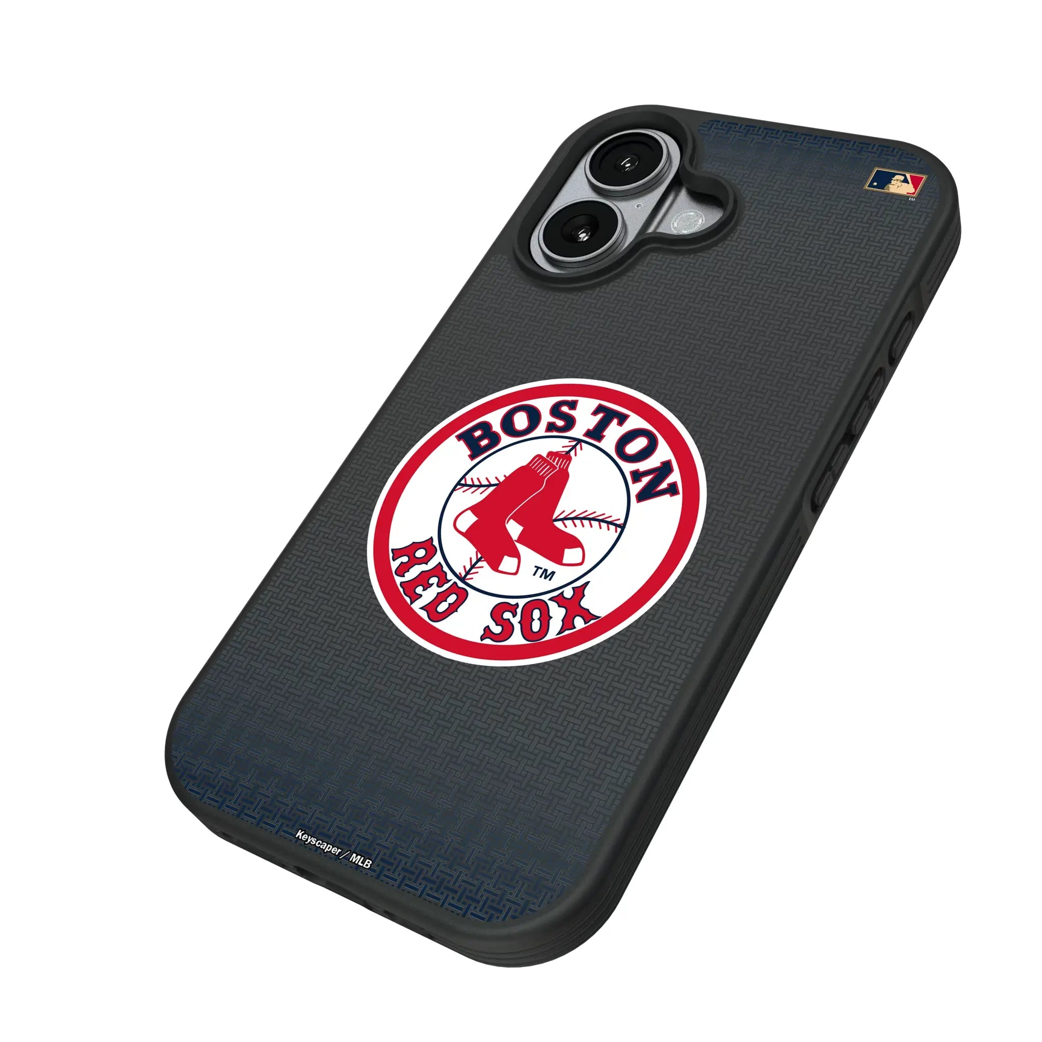 Boston Red Sox 1976-2008 - Cooperstown Collection Linen iPhone Bump Phone Case for Apple iPhone - Isometric View#Device_iPhone 17