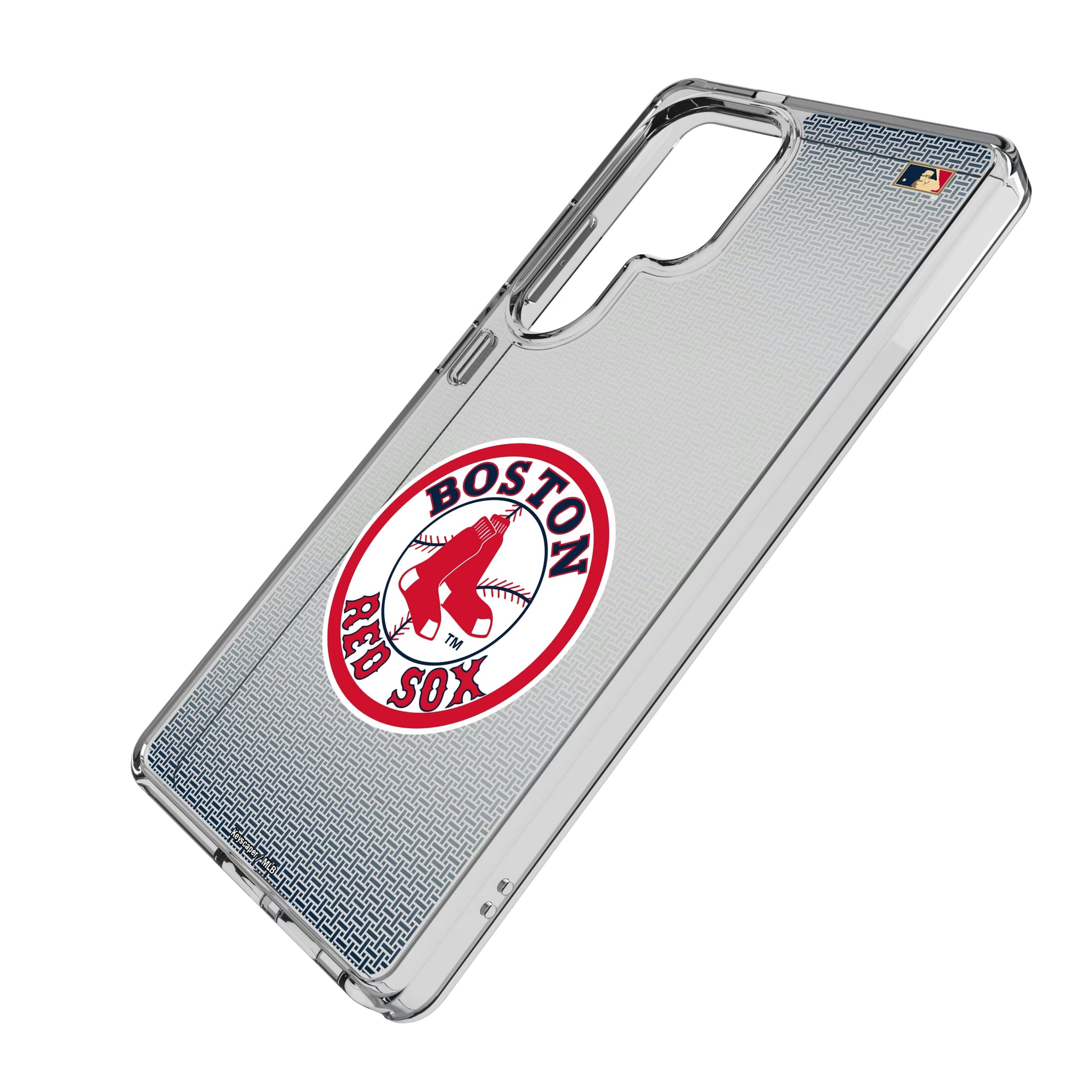 Boston Red Sox 1976-2008 - Cooperstown Collection Linen Galaxy Clear Phone Case for Samsung Galaxy - Isometric View