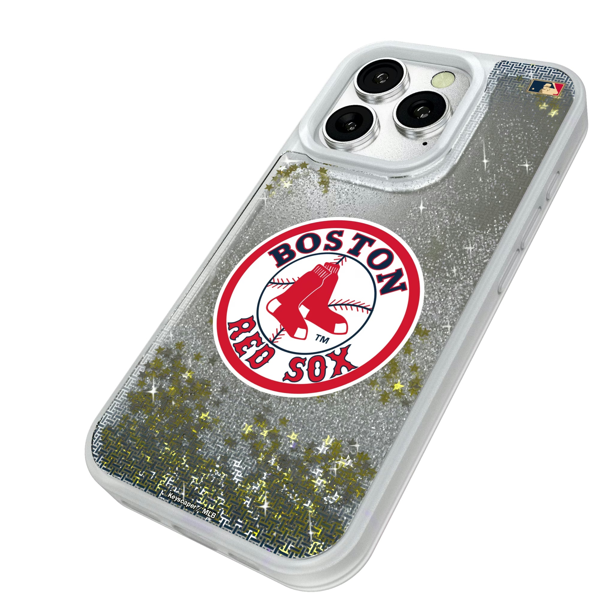 Boston Red Sox 1976-2008 - Cooperstown Collection Linen iPhone Glitter Phone Case for Apple iPhone - Isometric View#Device_iPhone 16 Pro