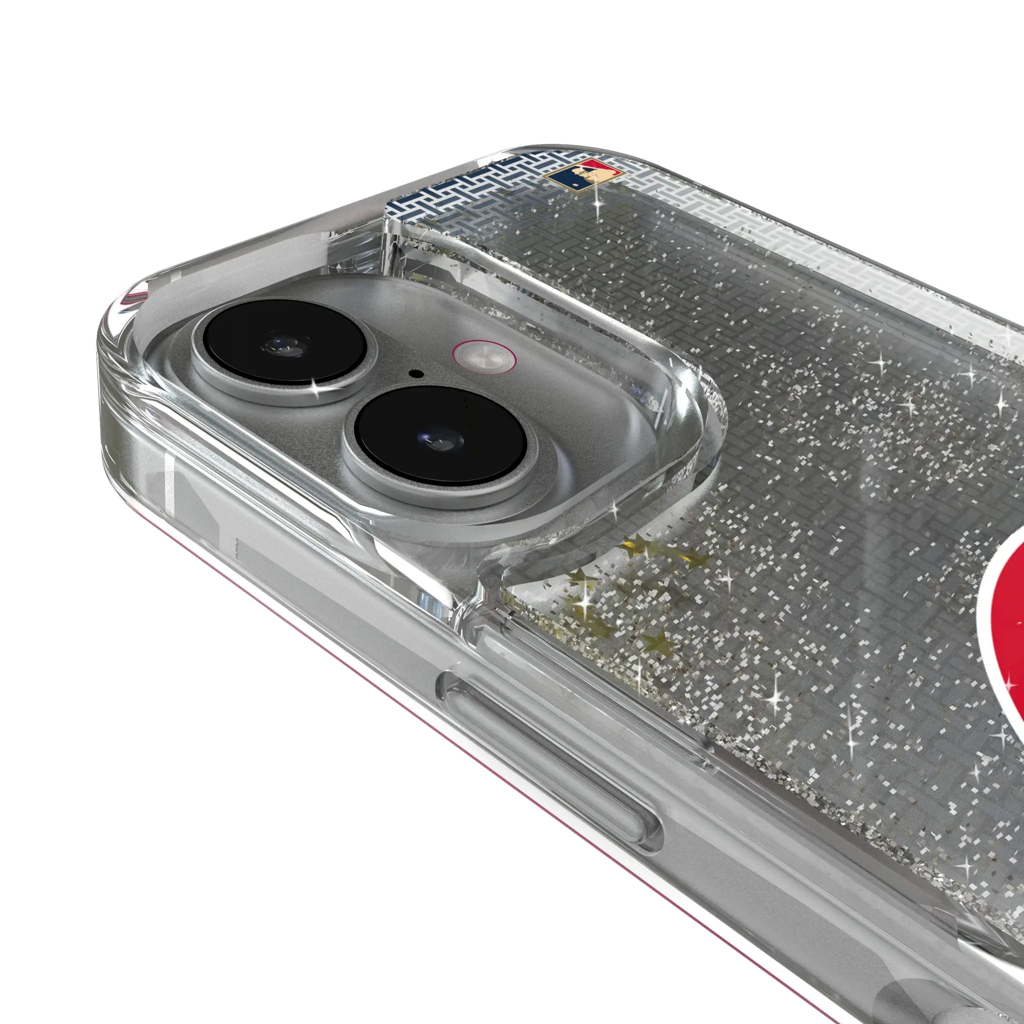 Boston Red Sox 1976-2008 - Cooperstown Collection Linen iPhone Glitter Phone Case for Apple iPhone - Detail