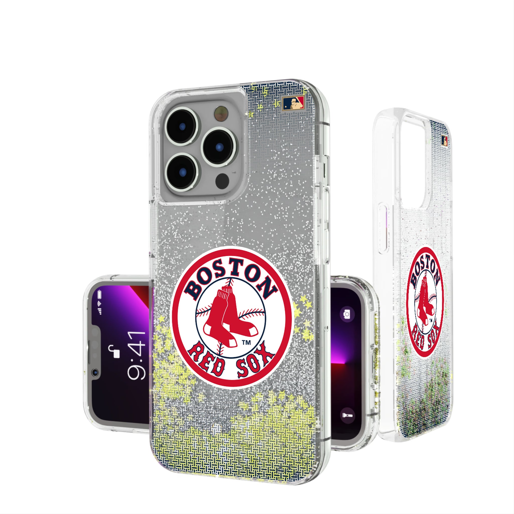 Boston Red Sox 1976-2008 - Cooperstown Collection Linen iPhone Glitter Phone Case for Apple iPhone