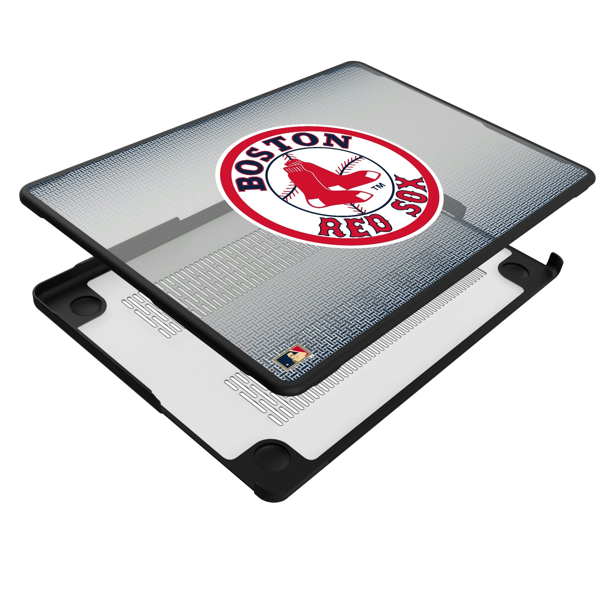Boston Red Sox 1976-2008 - Cooperstown Collection Linen MacBook Laptop Case for Apple MacBook - Isometric View#Device_MacBook Pro (14-inch, 2021) / MacBook Pro (14-inch, 2023) / MacBook Pro (14-inch, 2024)
