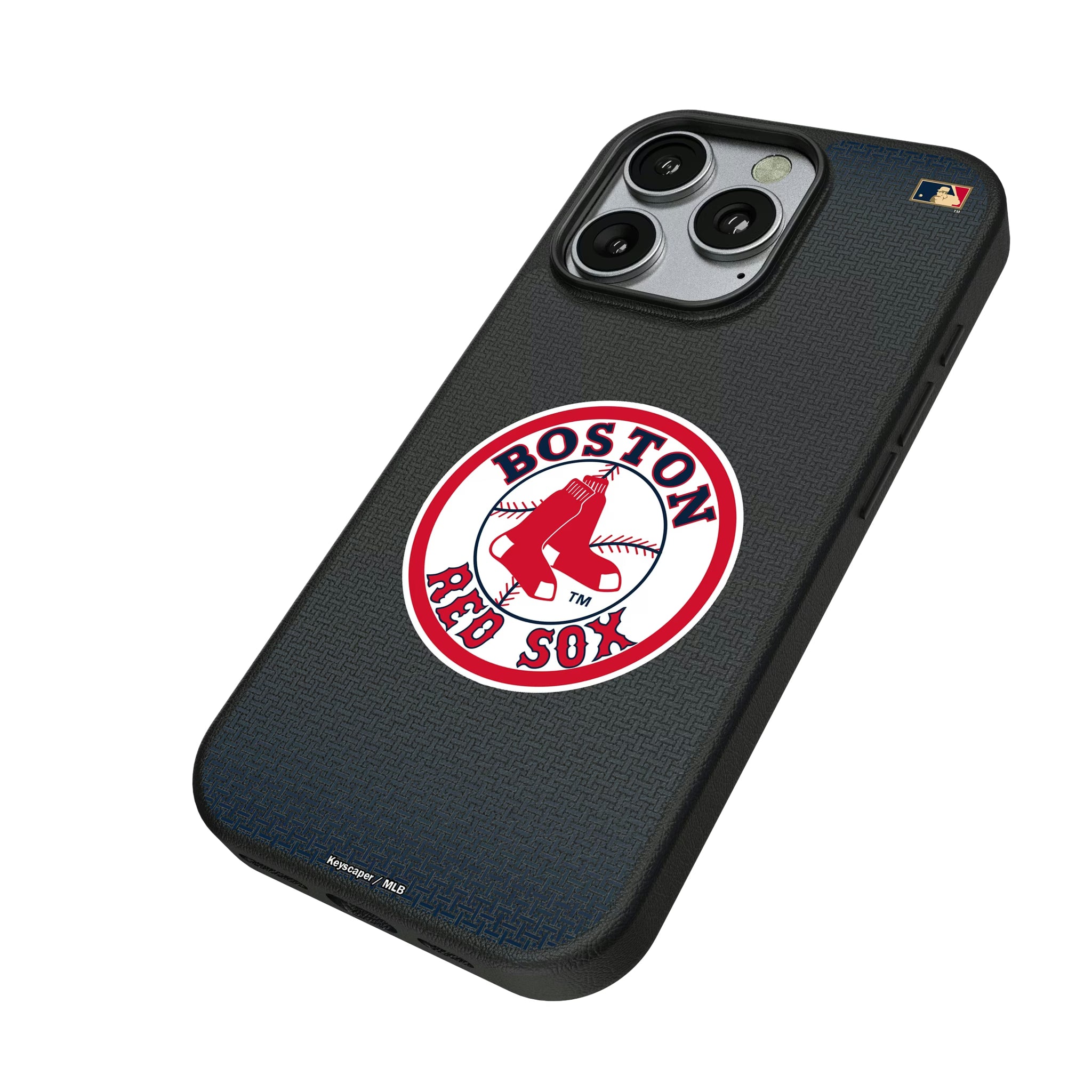 Boston Red Sox 1976-2008 - Cooperstown Collection Linen iPhone MagSafe Compatible Phone Case for Apple iPhone - Isometric View