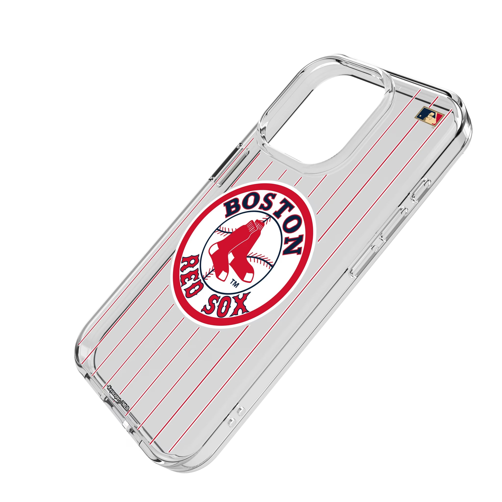 Boston Red Sox 1976-2008 - Cooperstown Collection Pinstripe iPhone Clear Phone Case for Apple iPhone - Isometric View