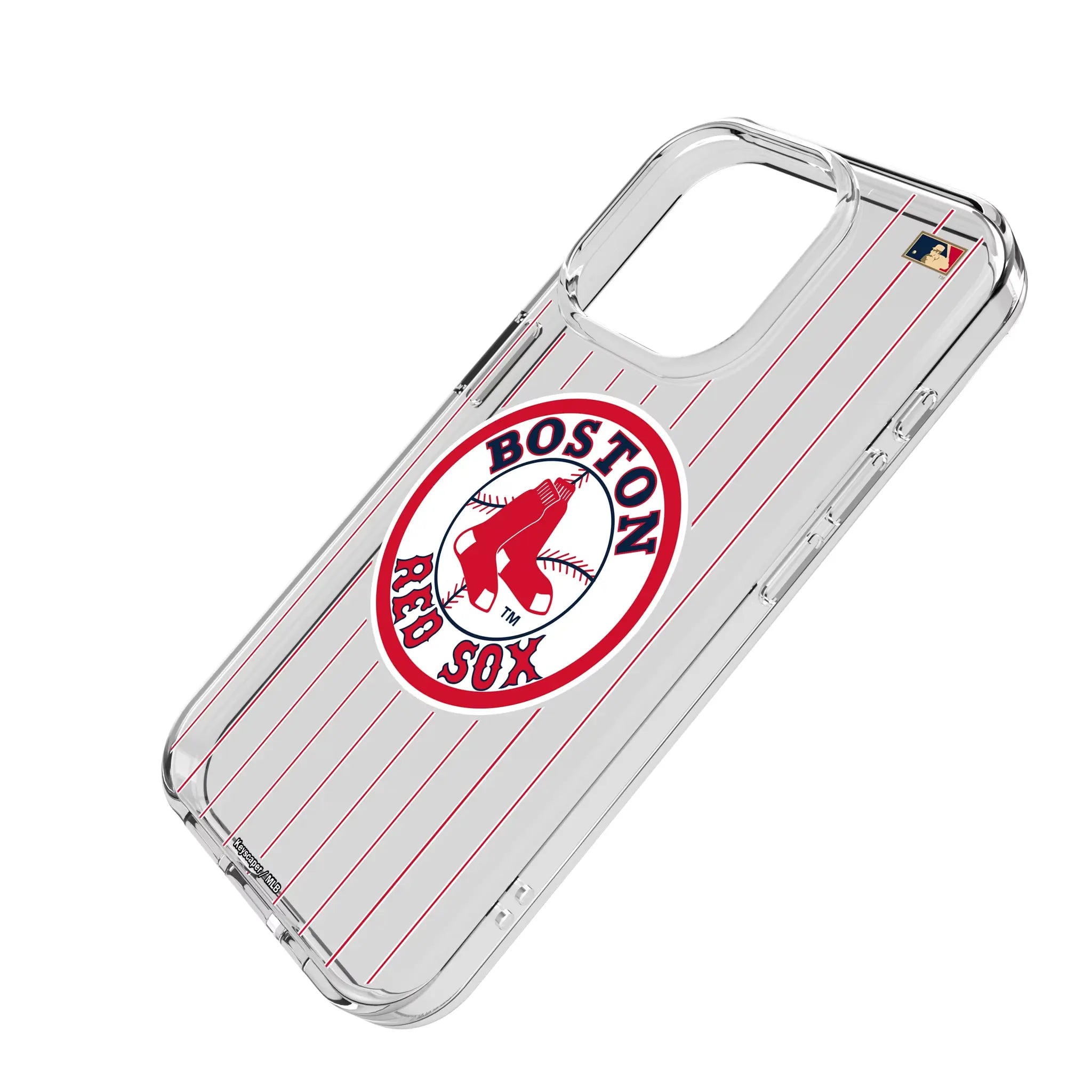 Boston Red Sox 1976-2008 - Cooperstown Collection Pinstripe iPhone Clear Phone Case for Apple iPhone - Isometric View