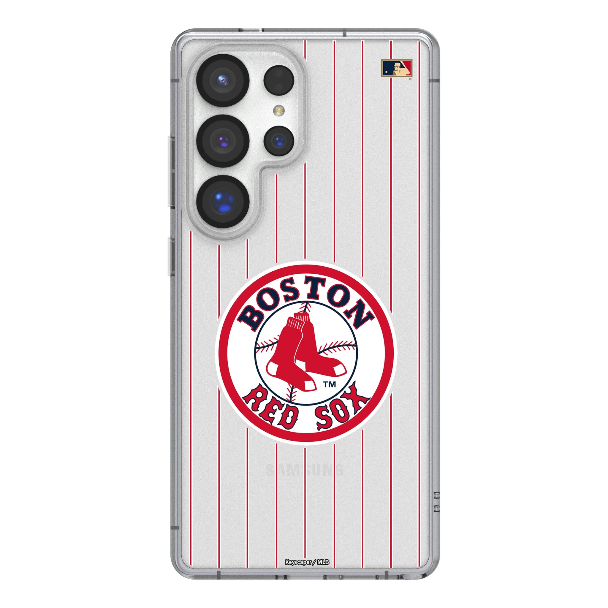 Boston Red Sox 1976-2008 - Cooperstown Collection Pinstripe Galaxy Clear Phone Case for Samsung Galaxy