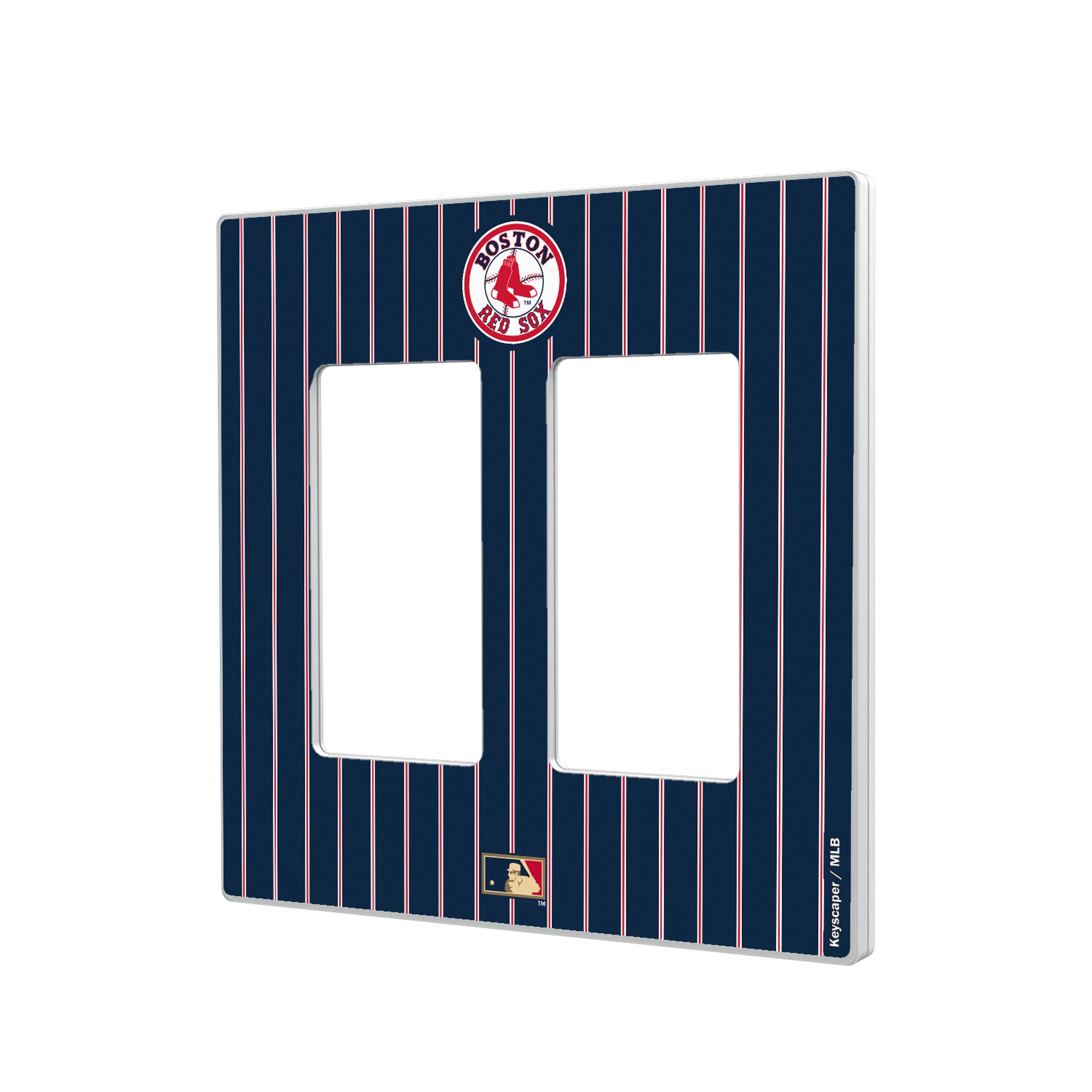 Boston Red Sox 1976-2008 - Cooperstown Collection Pinstripe Hidden-Screw Light Switch Plate#Style_Double Rocker
